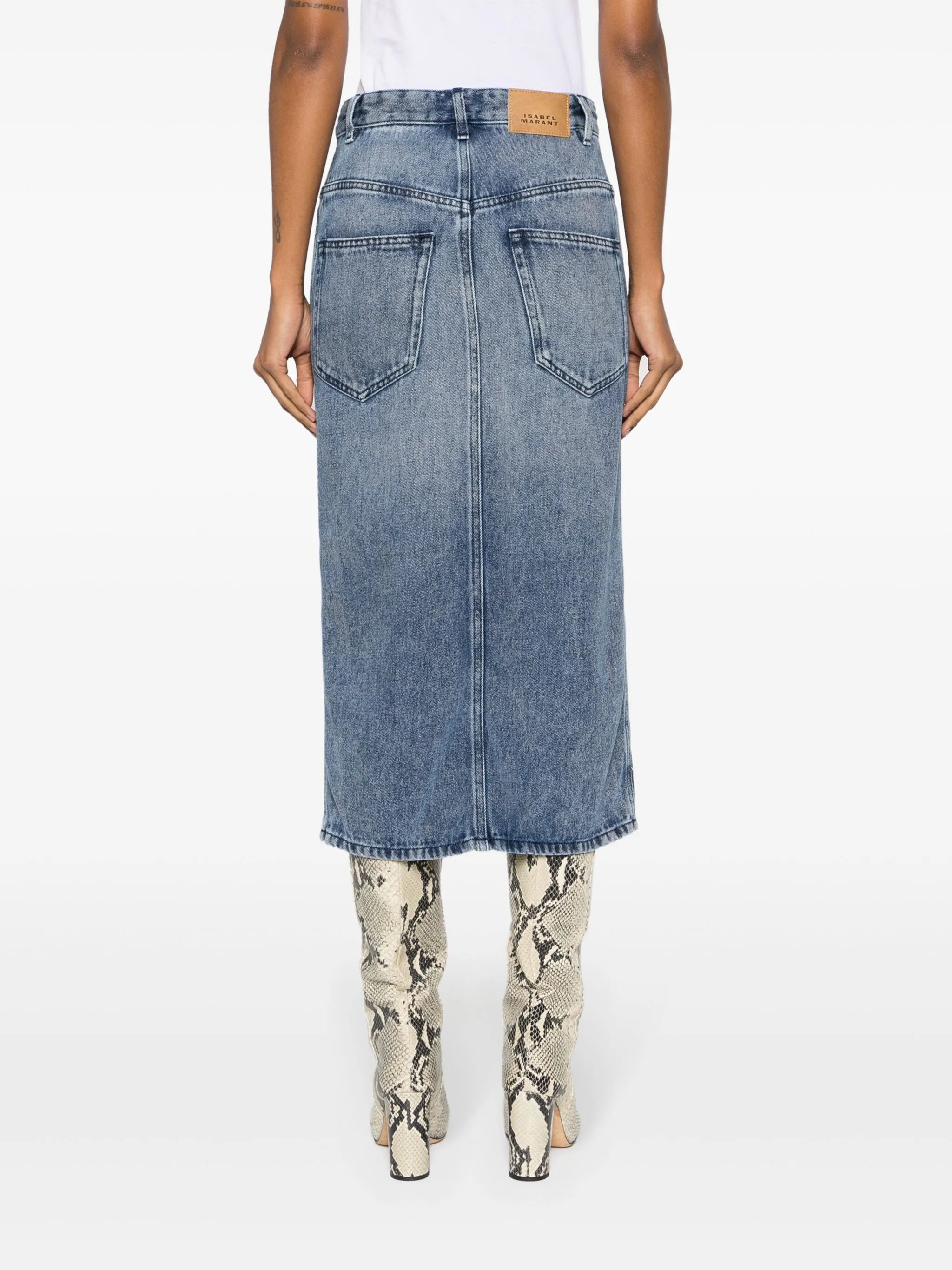 Tilauria stonewashed denim skirt