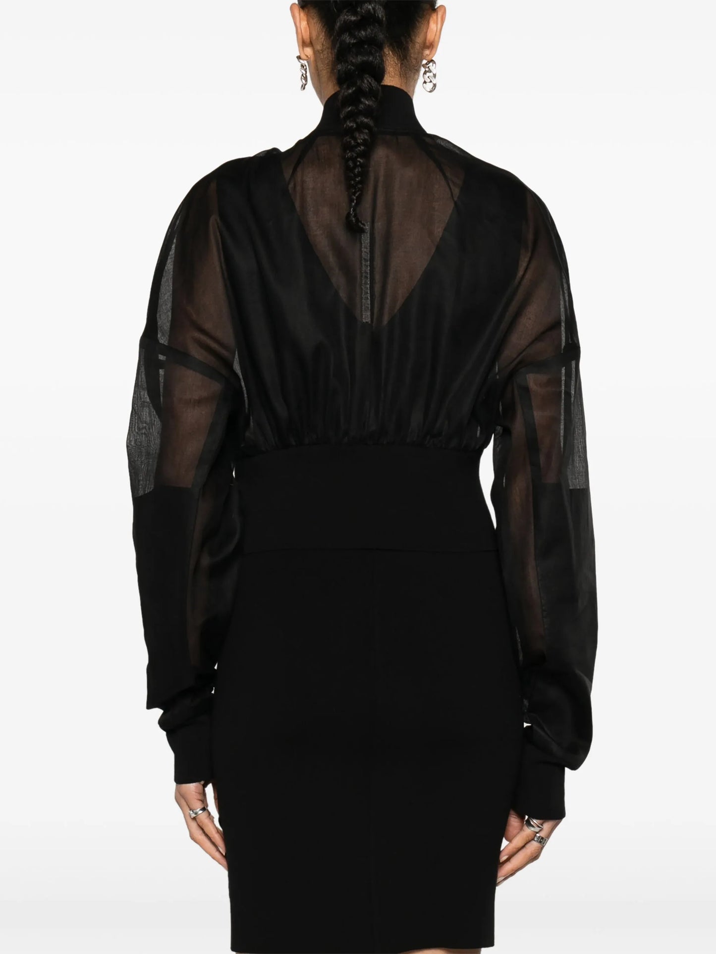 Flight semi-sheer bomber jacket