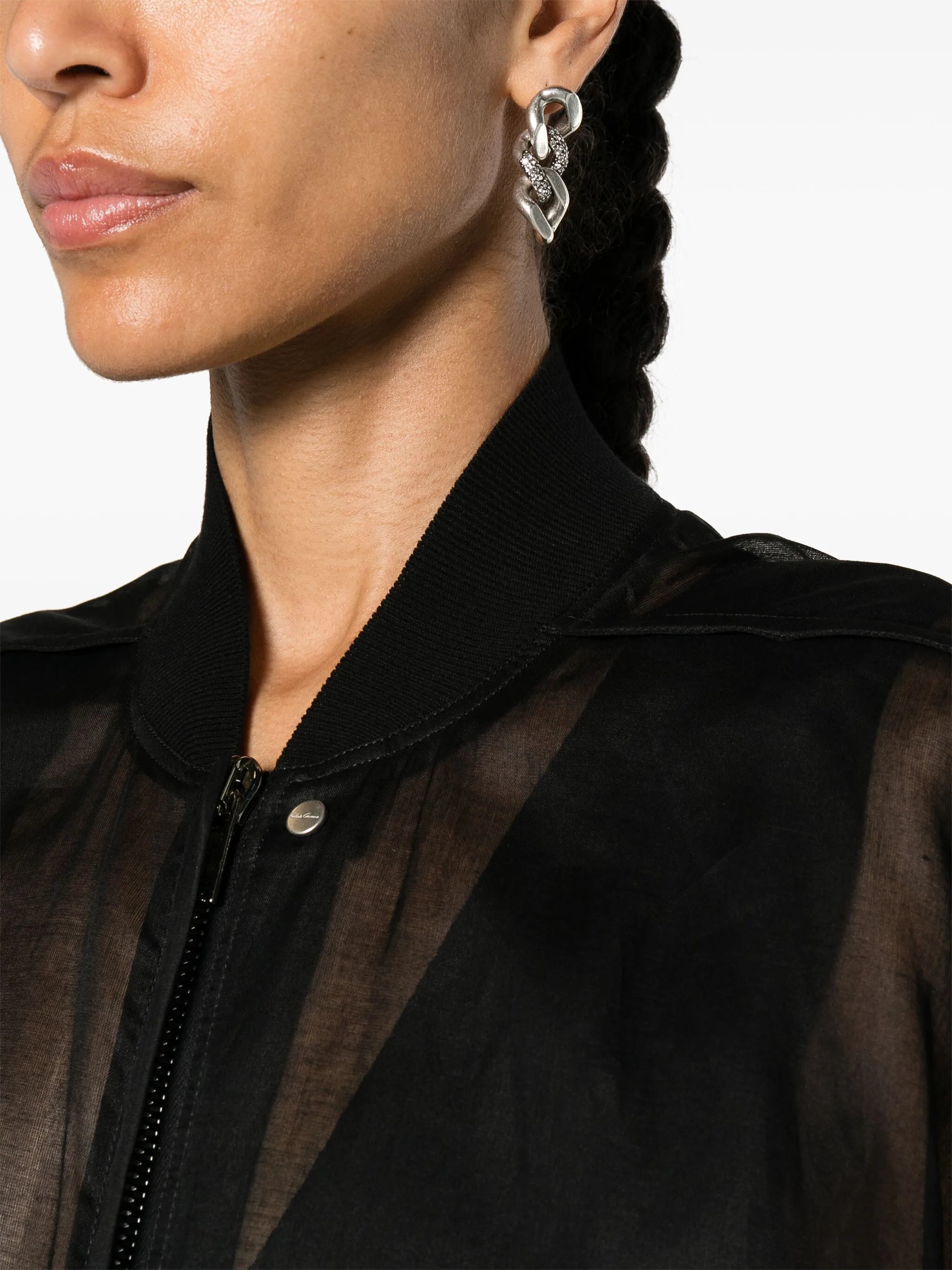 Flight semi-sheer bomber jacket