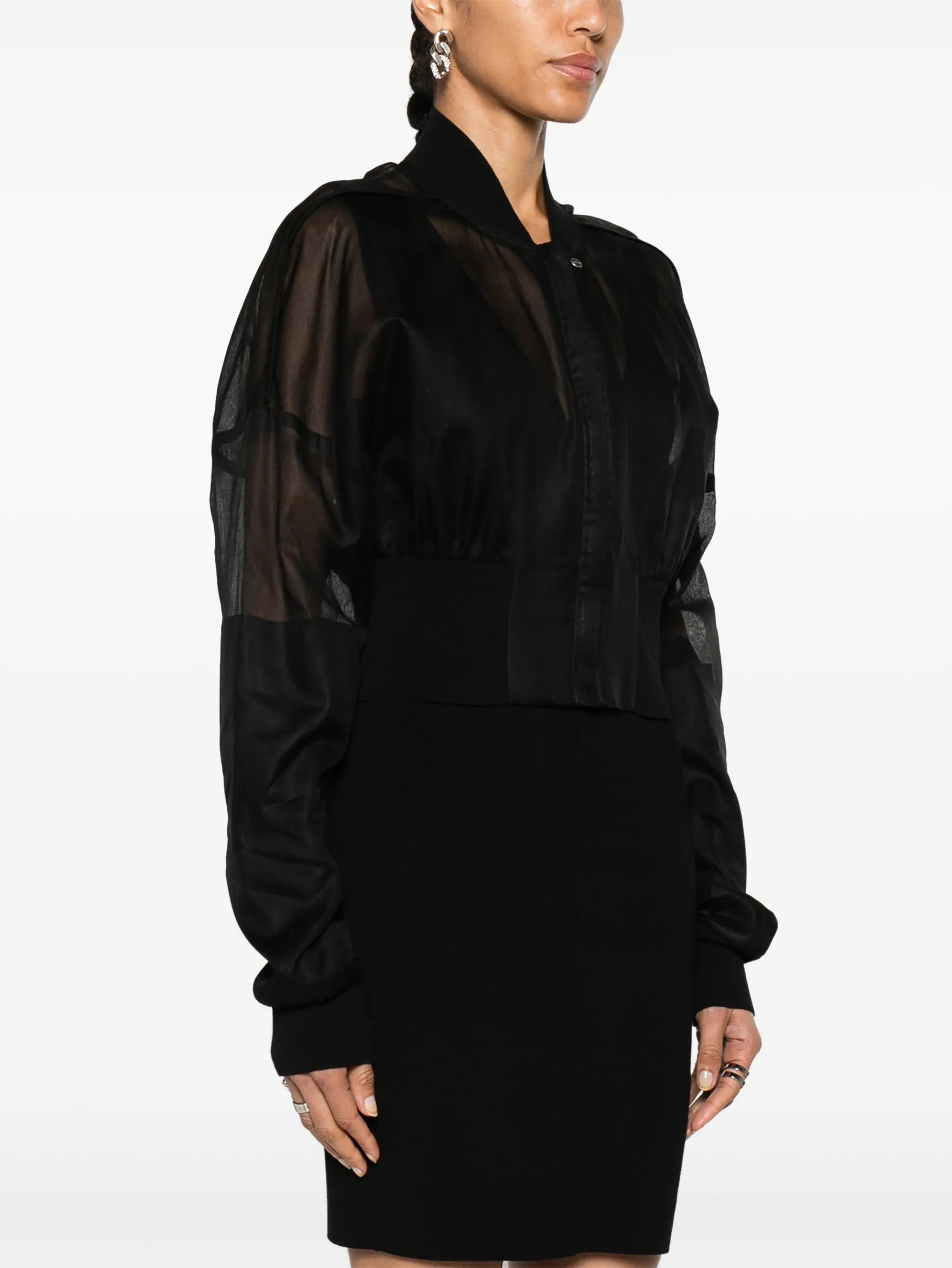 Flight semi-sheer bomber jacket