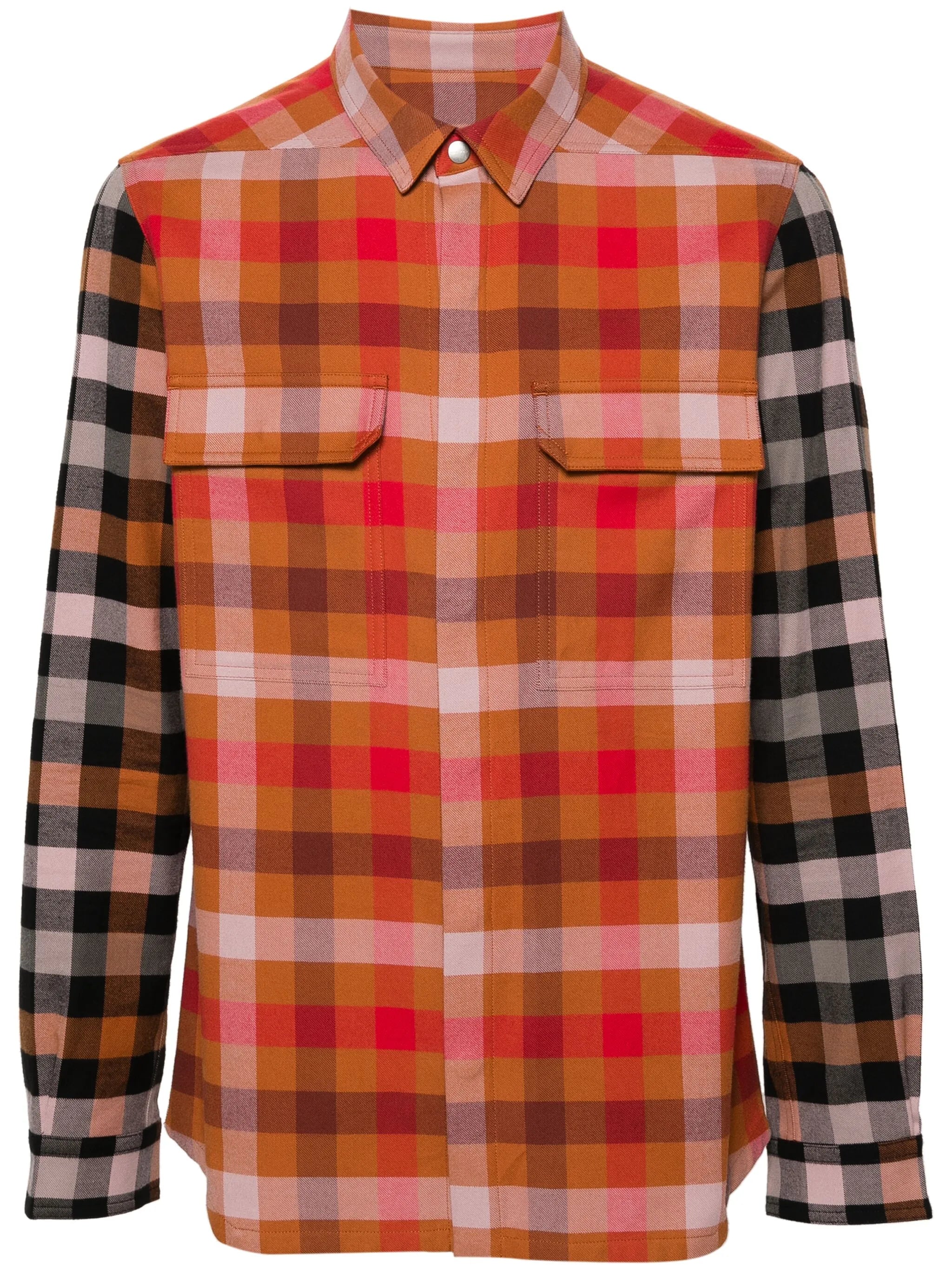 gingham-pattern cotton shirt