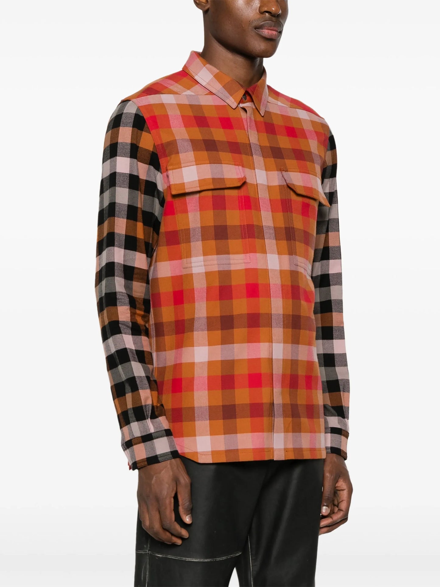 gingham-pattern cotton shirt
