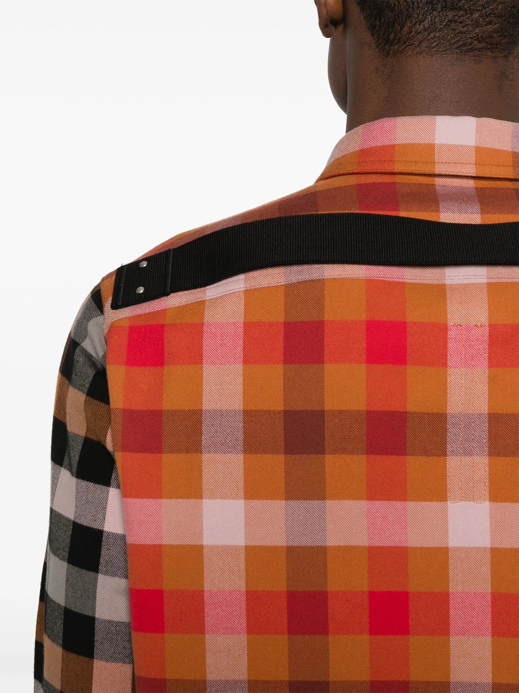 gingham-pattern cotton shirt