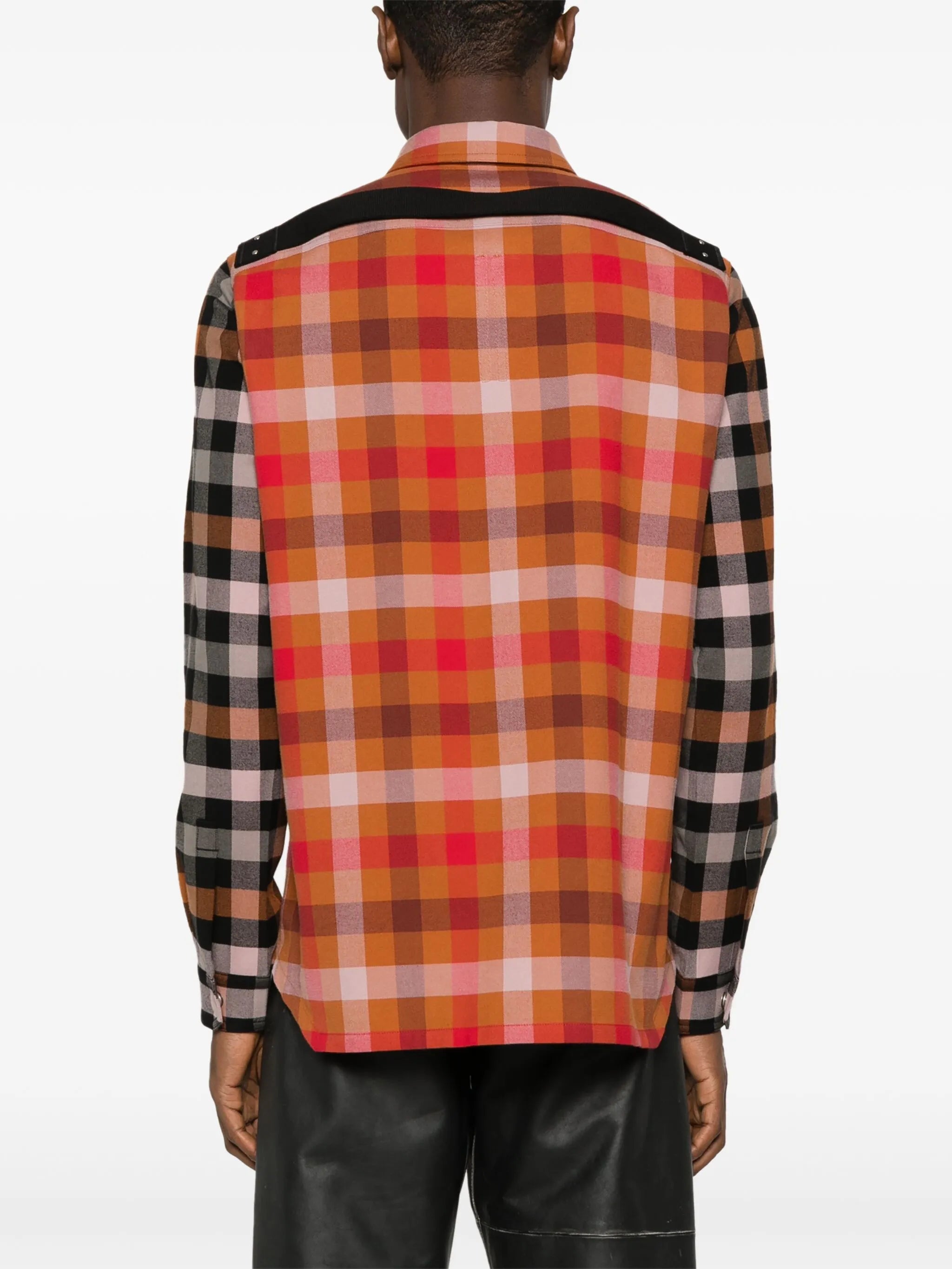 gingham-pattern cotton shirt