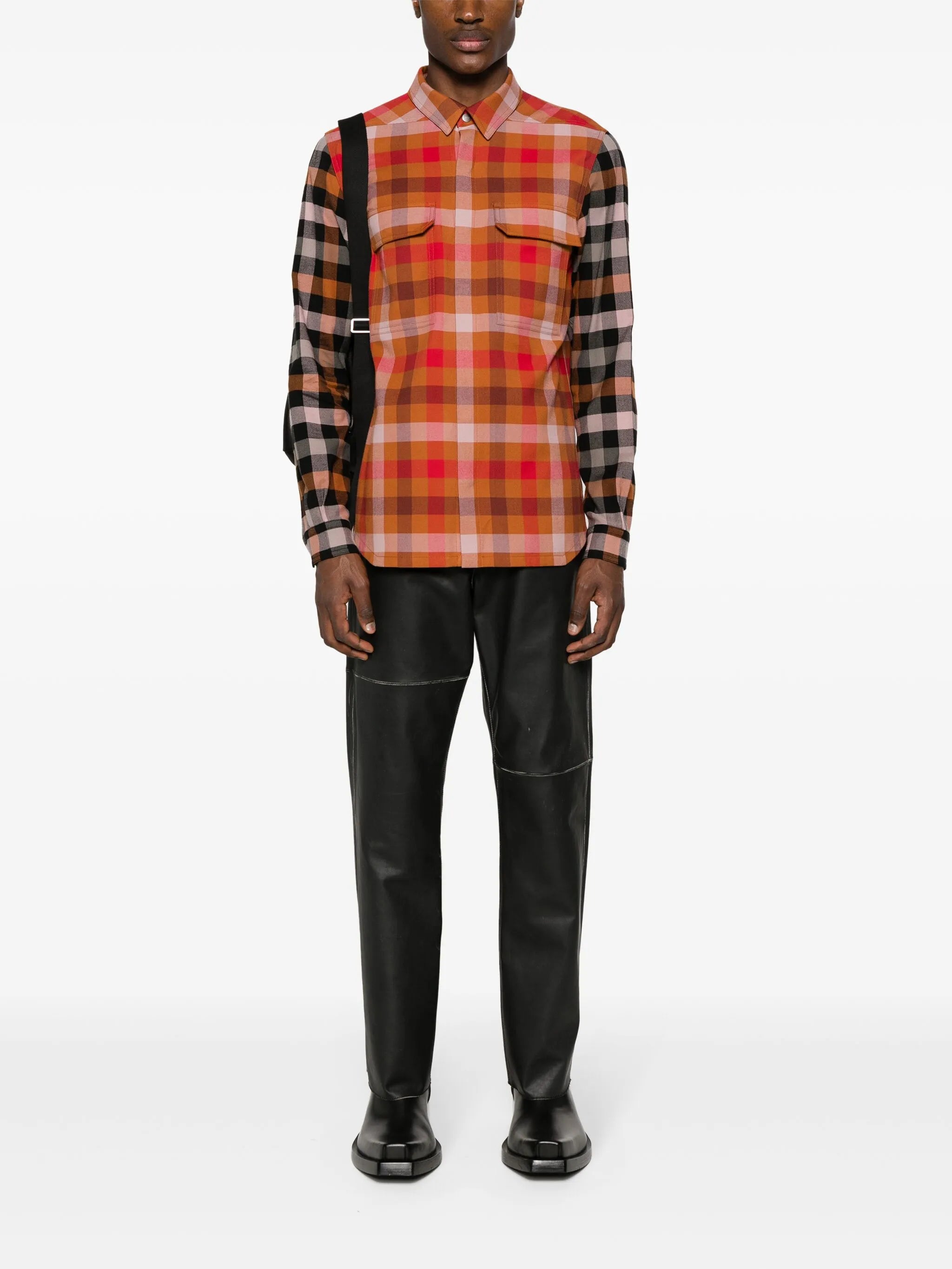gingham-pattern cotton shirt