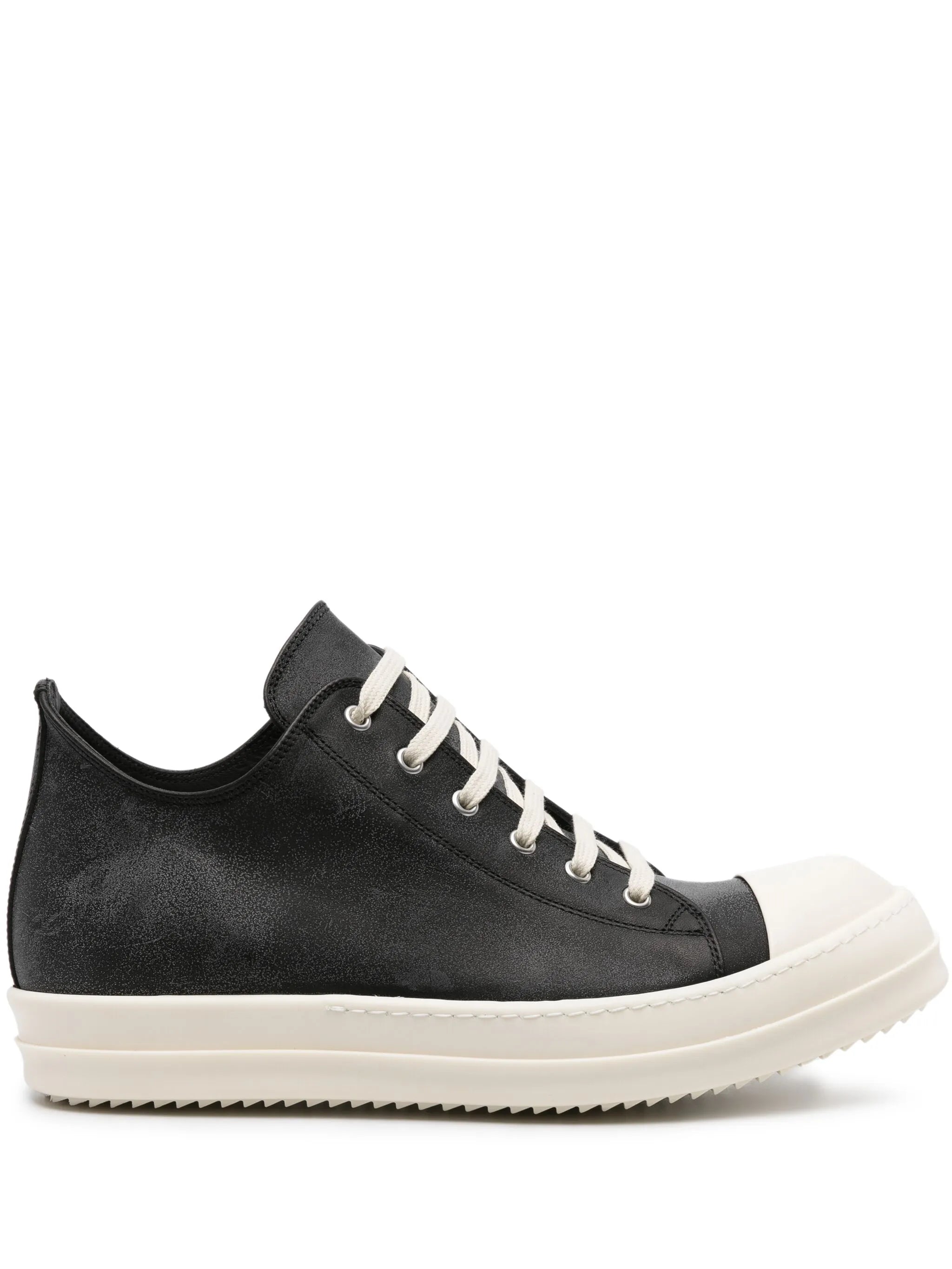 rubber-toecap leather sneakers