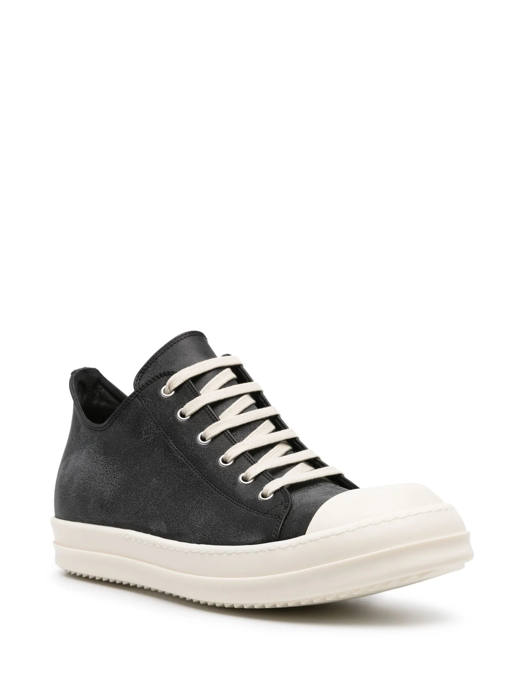 rubber-toecap leather sneakers
