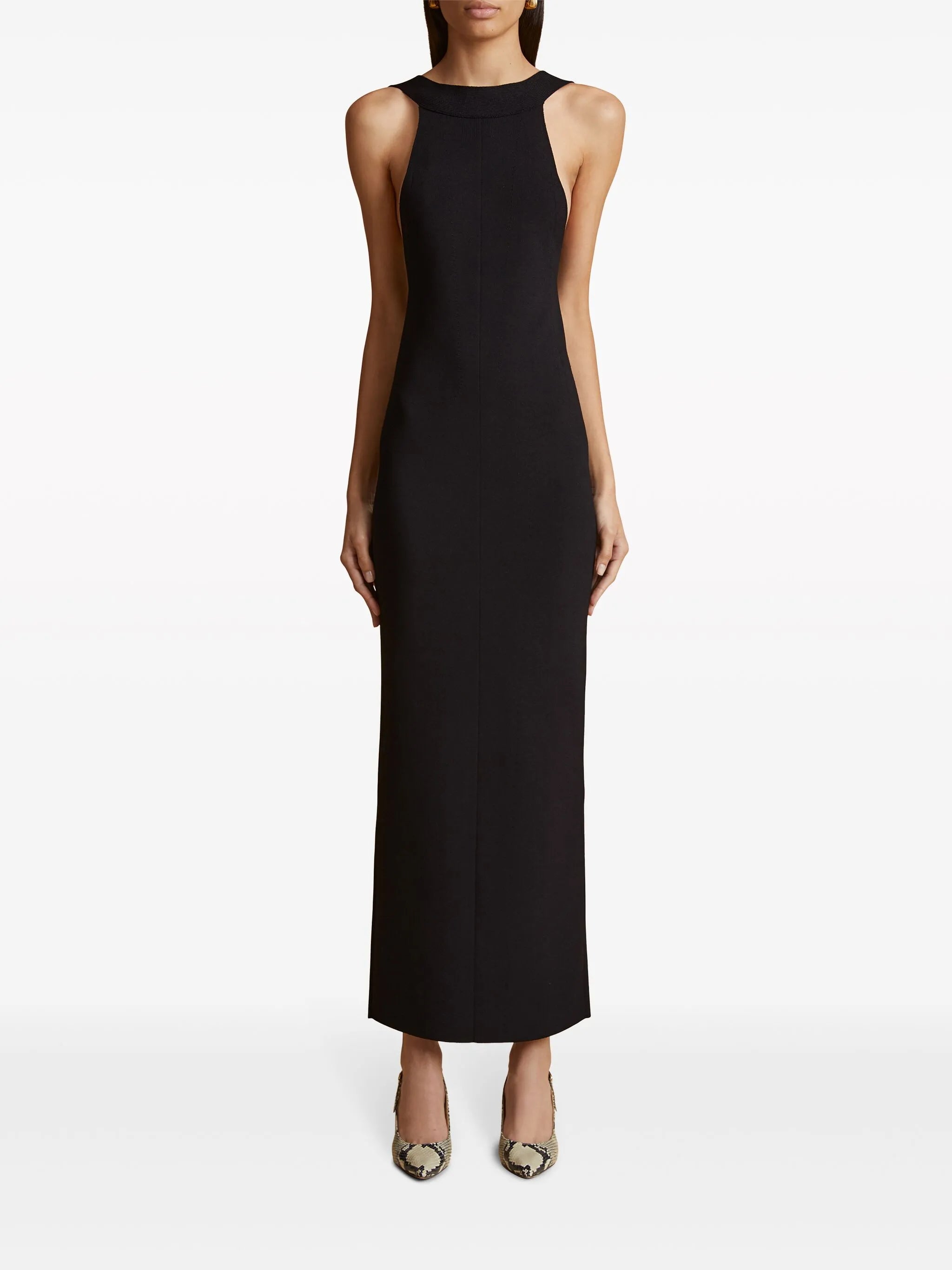 Media open-back midi dress