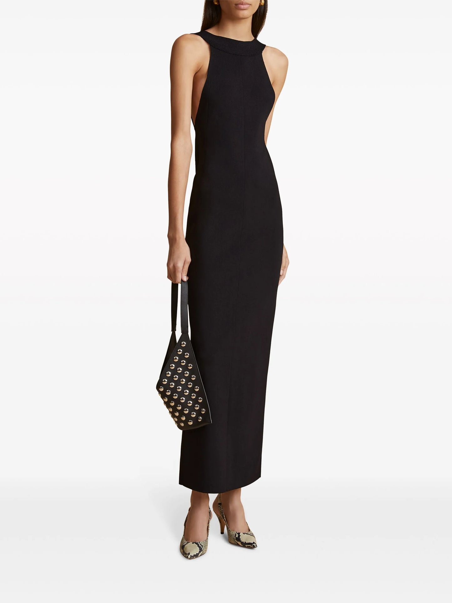 Media open-back midi dress