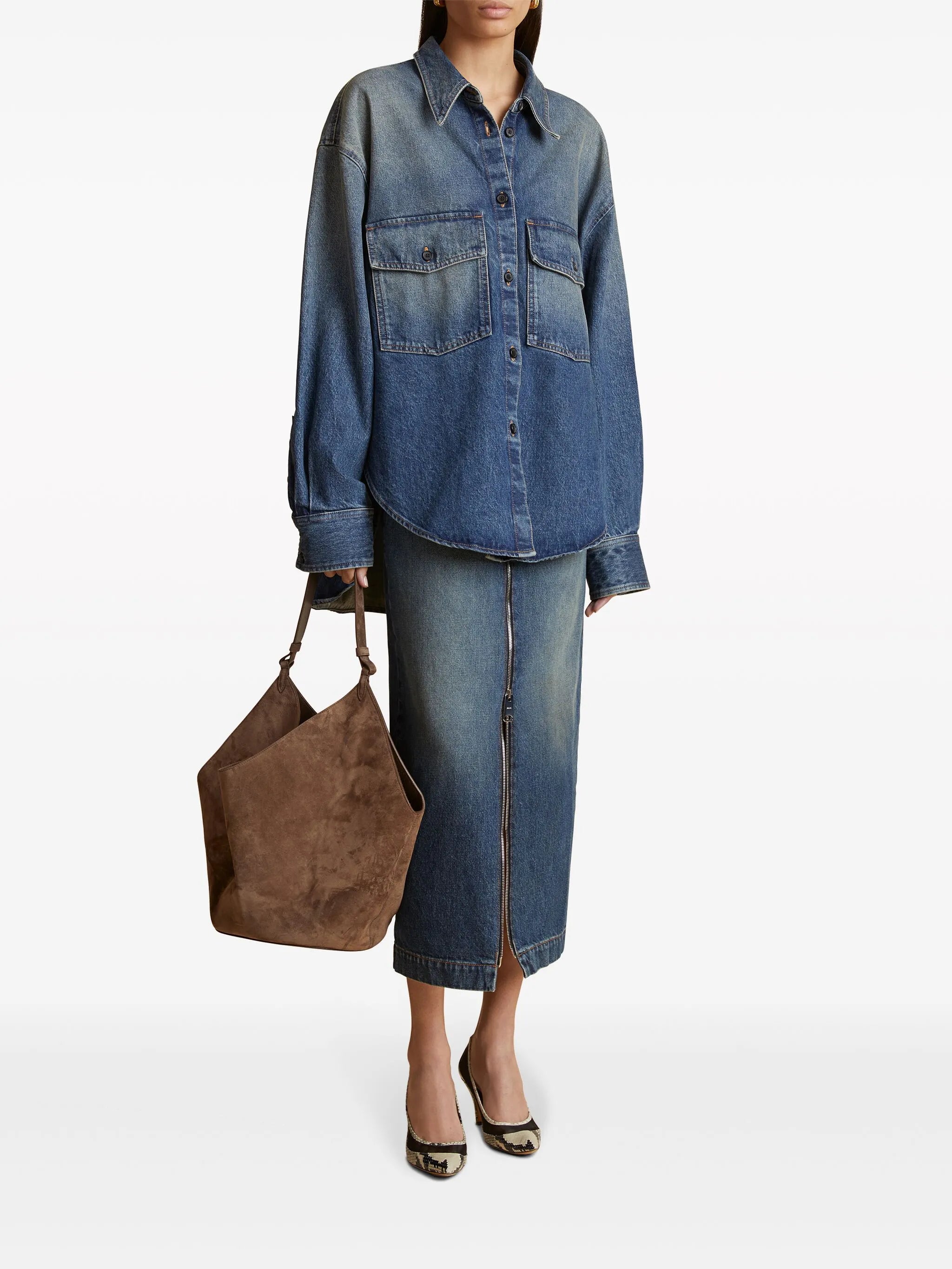 The Ruly denim midi skirt