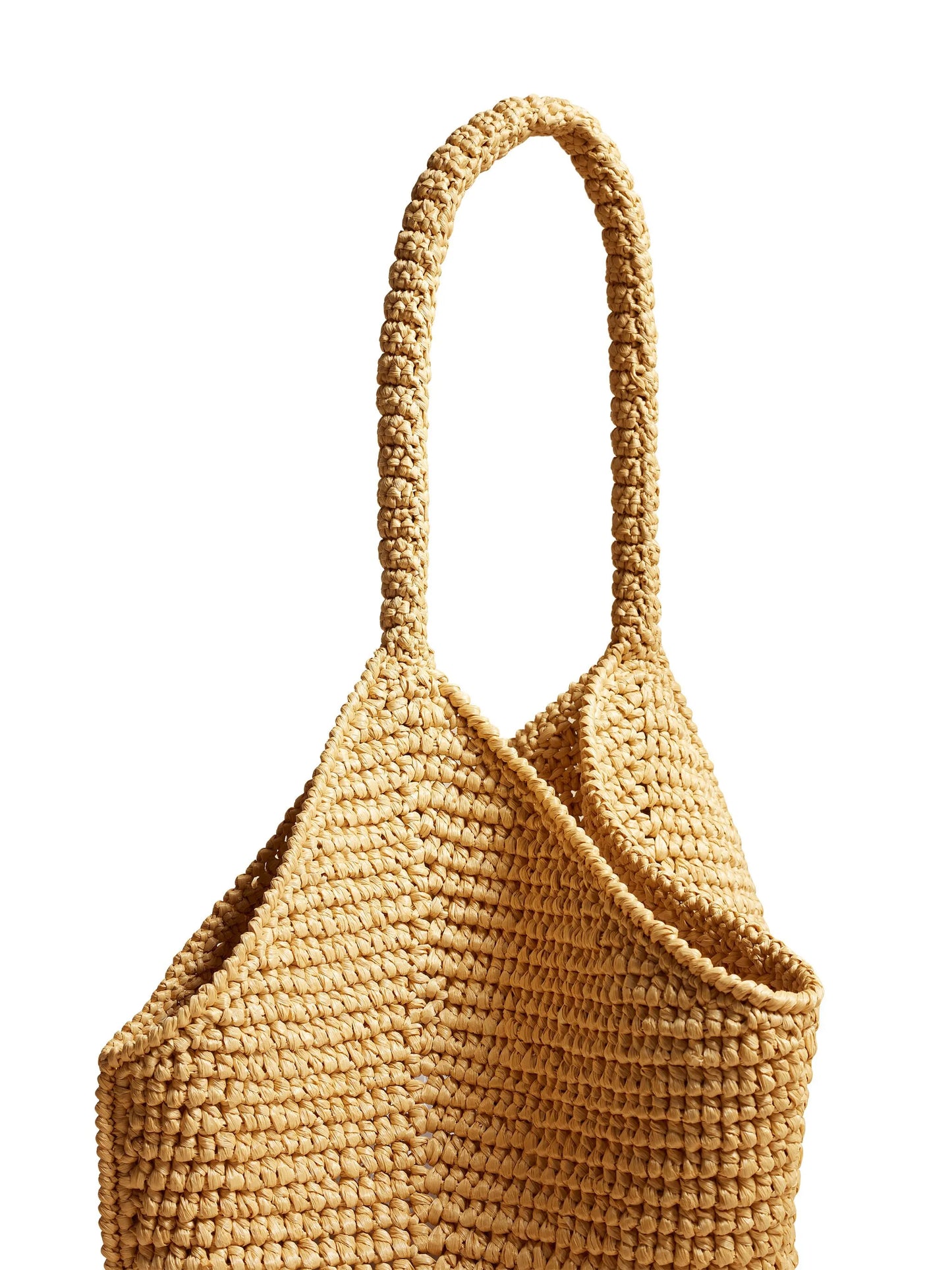 medium Lotus raffia tote bag