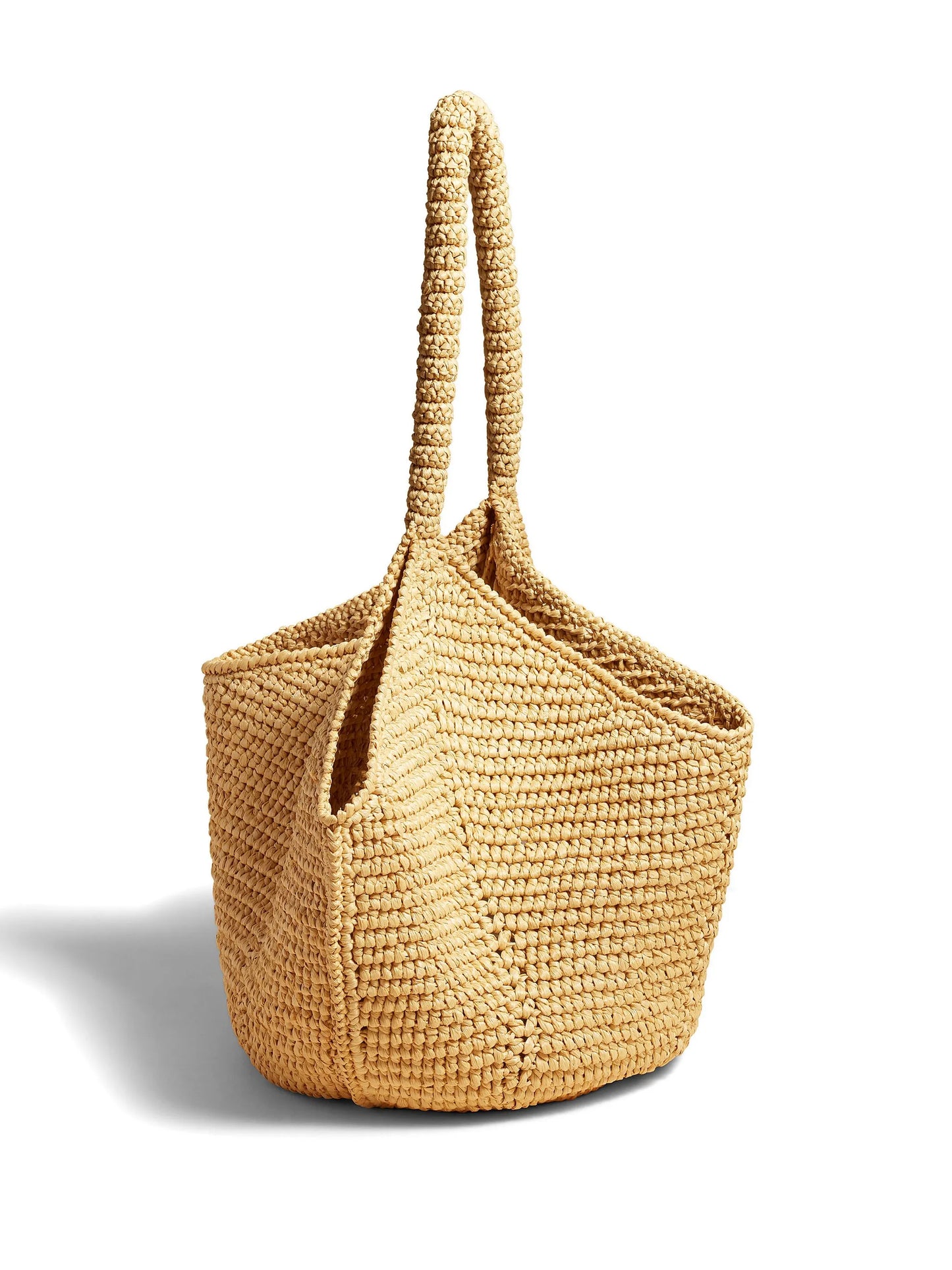 medium Lotus raffia tote bag