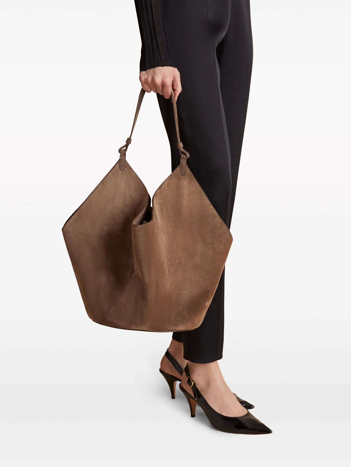 medium Lotus suede tote bag