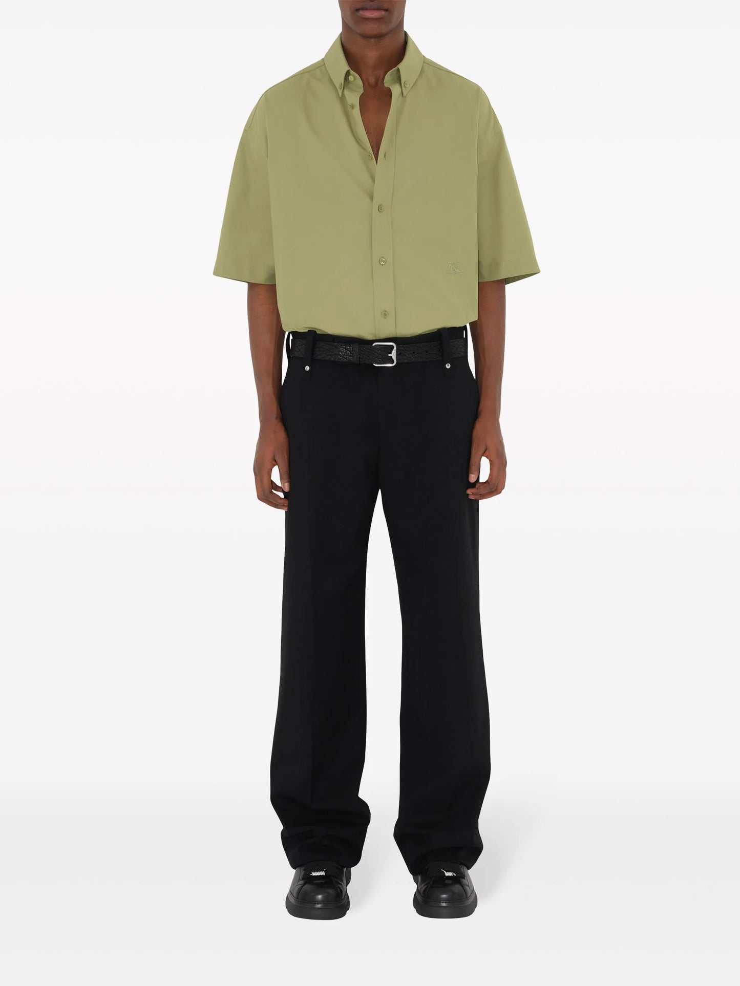 logo-embroidered poplin shirt