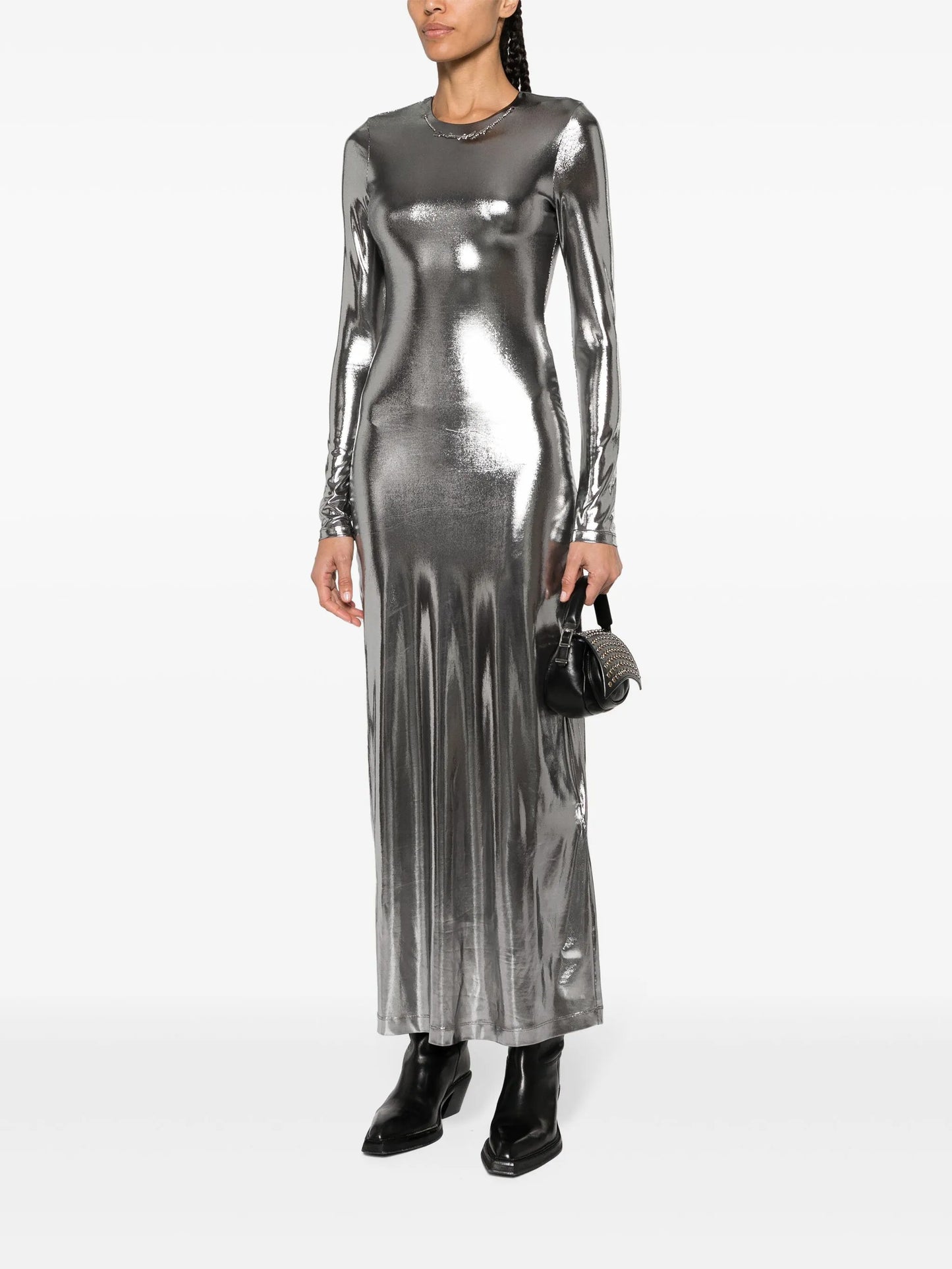 D-Mathi metallic maxi dress