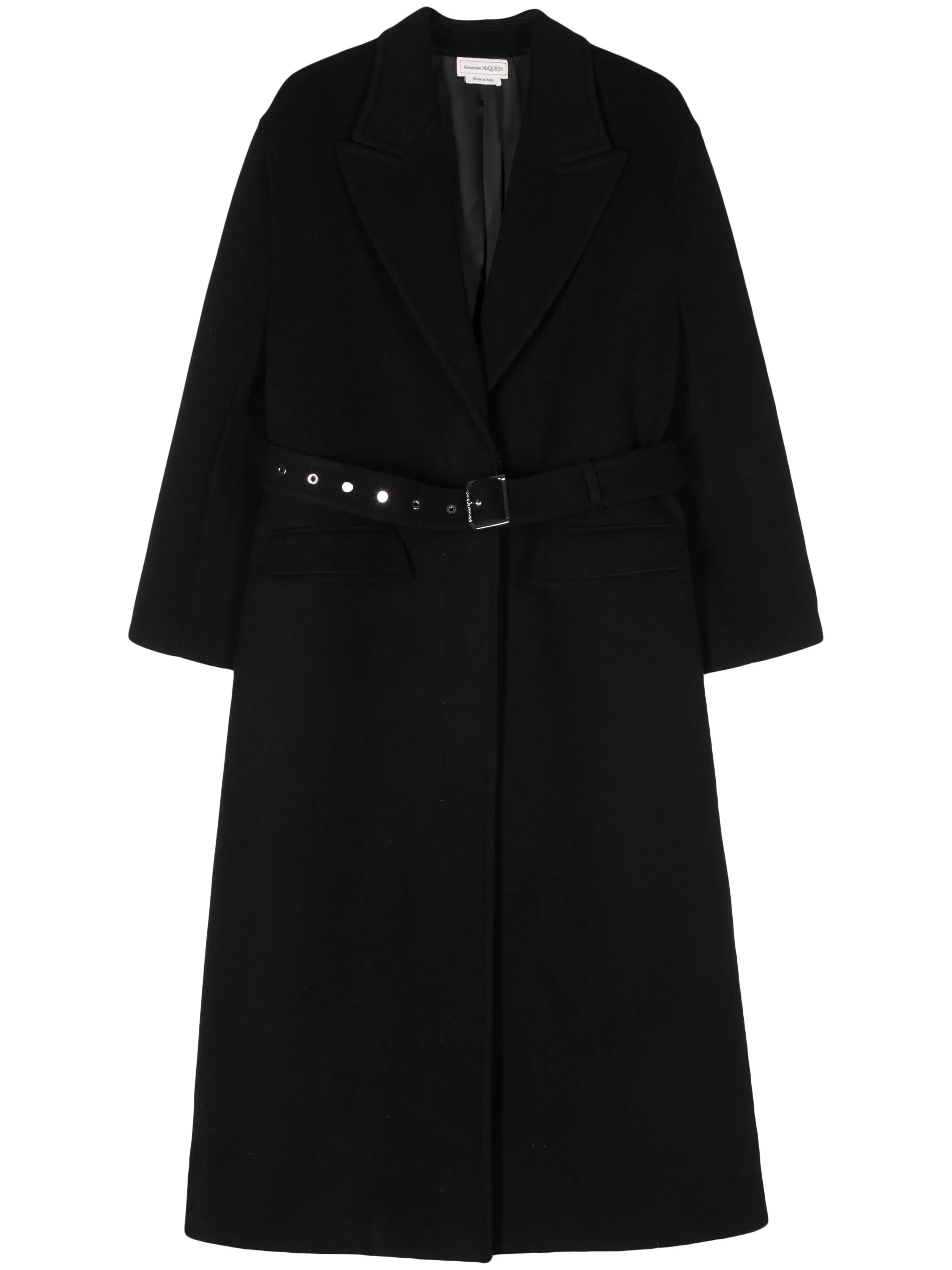 belted wool-blend maxi coat