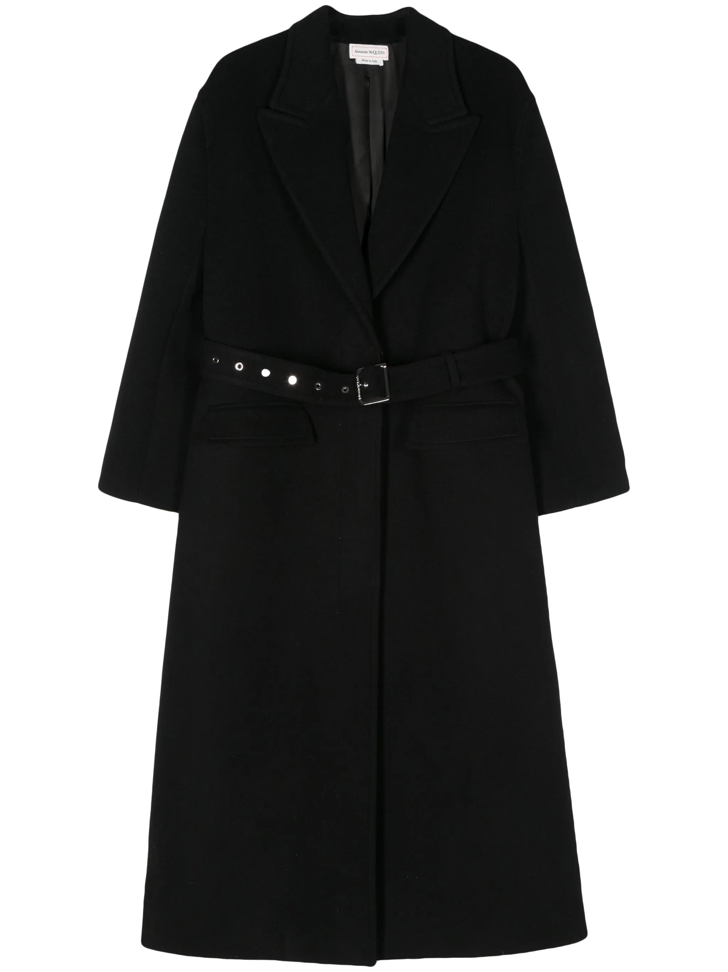 belted wool-blend maxi coat