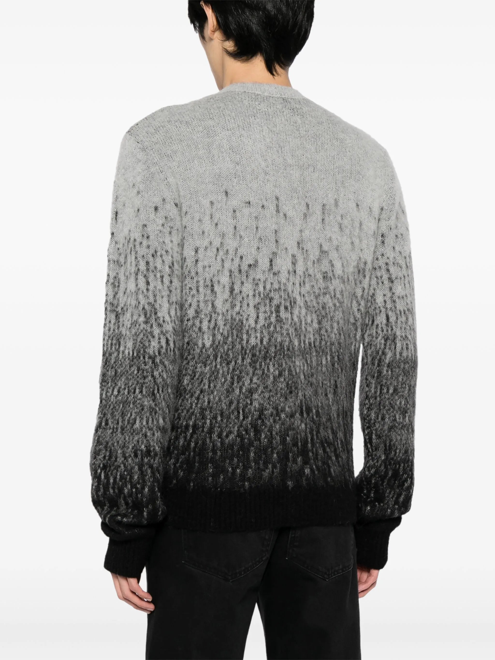 crew-neck intarsia-knit logo jumper