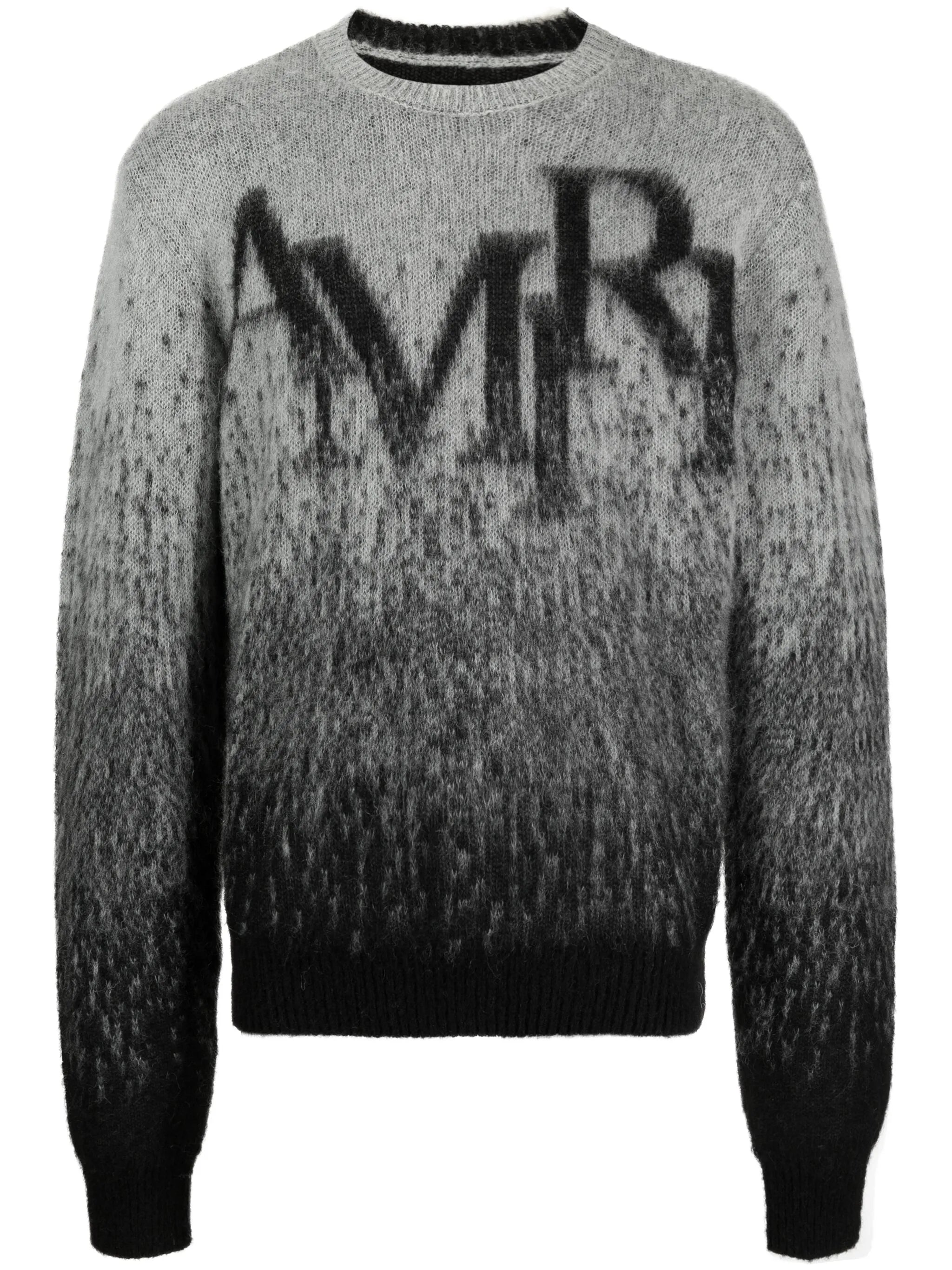 crew-neck intarsia-knit logo jumper