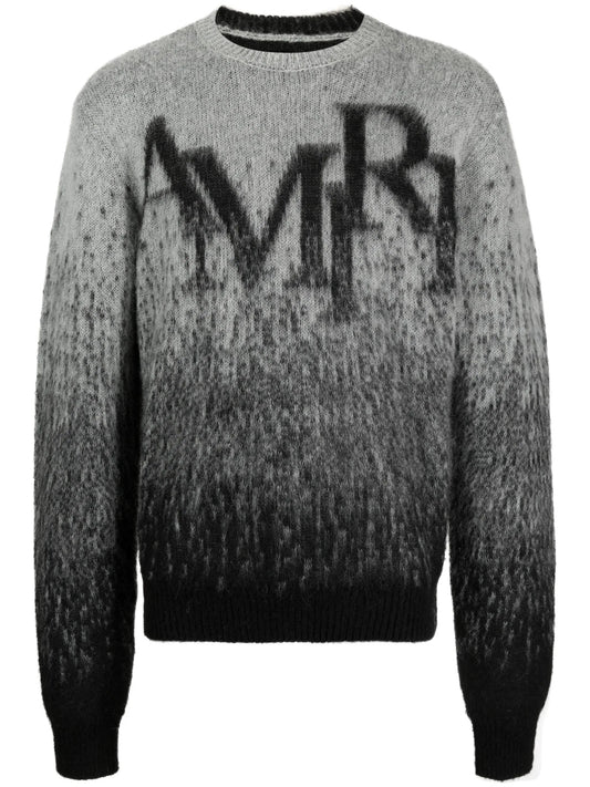 crew-neck intarsia-knit logo jumper