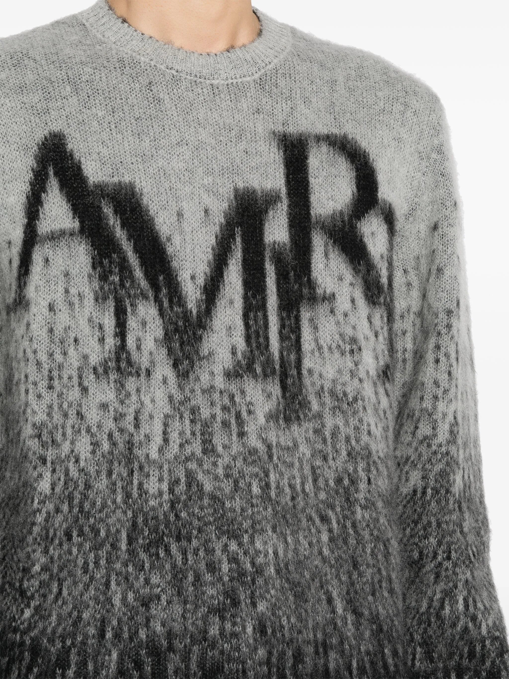 crew-neck intarsia-knit logo jumper