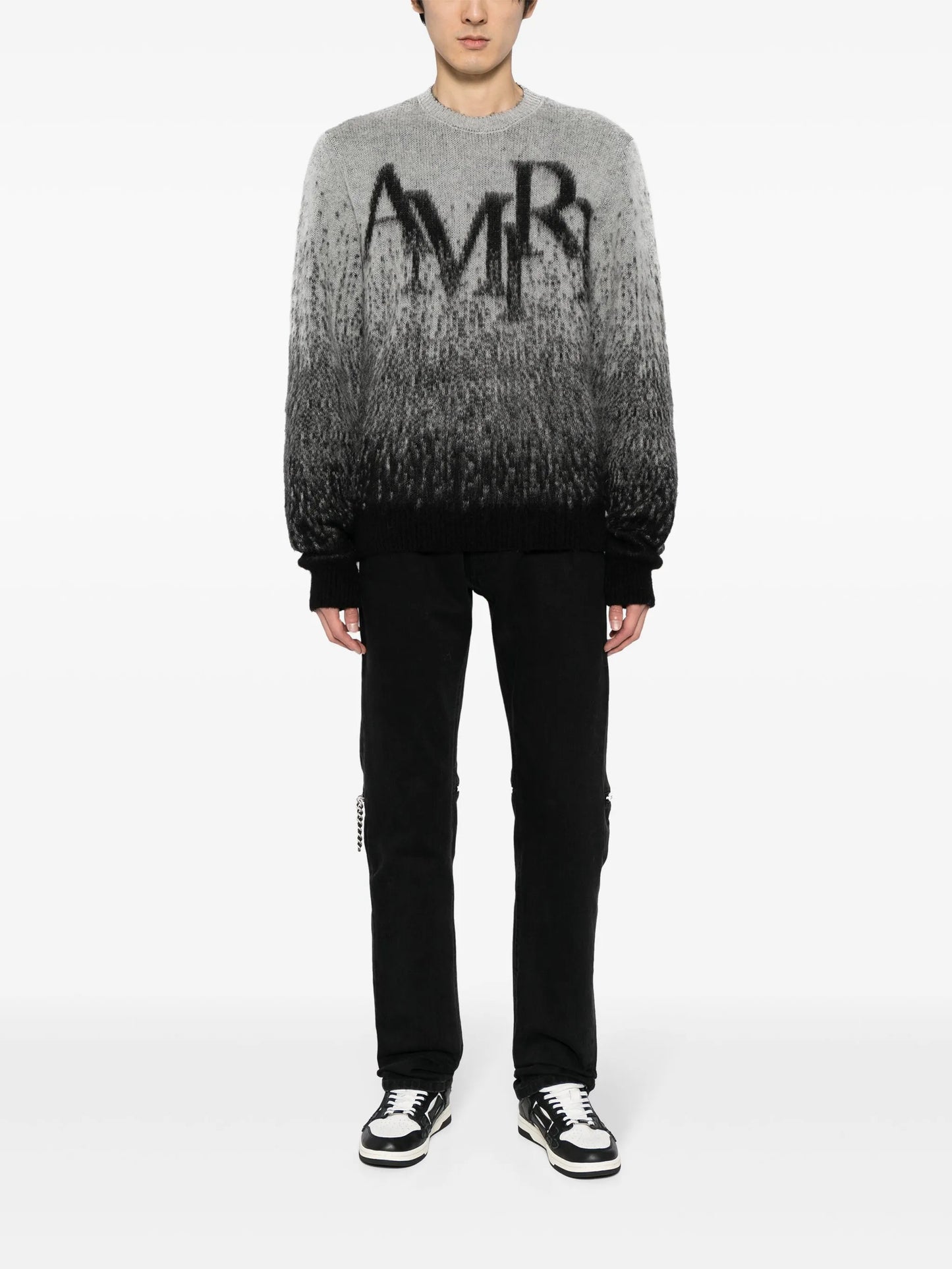 crew-neck intarsia-knit logo jumper