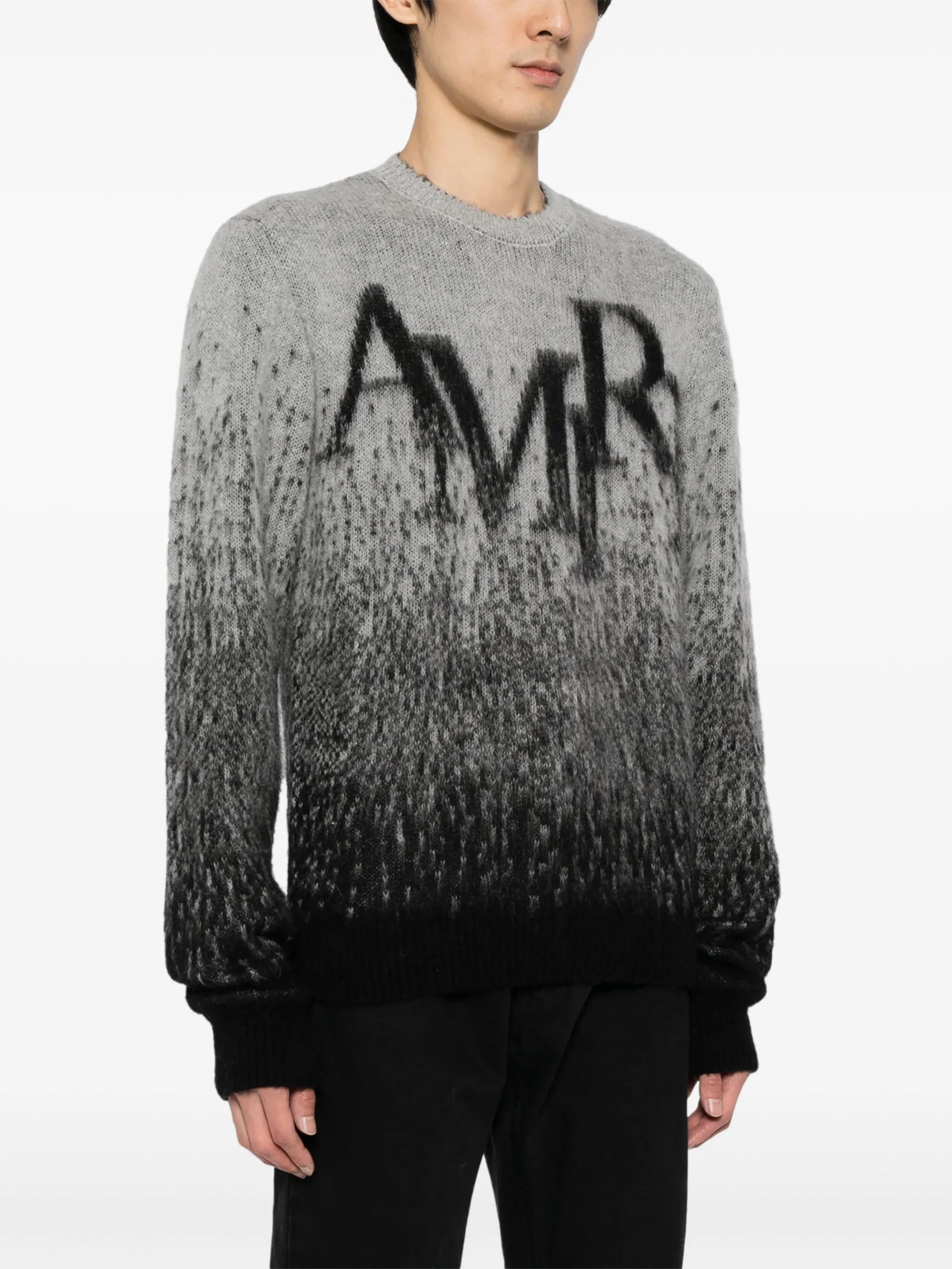 crew-neck intarsia-knit logo jumper
