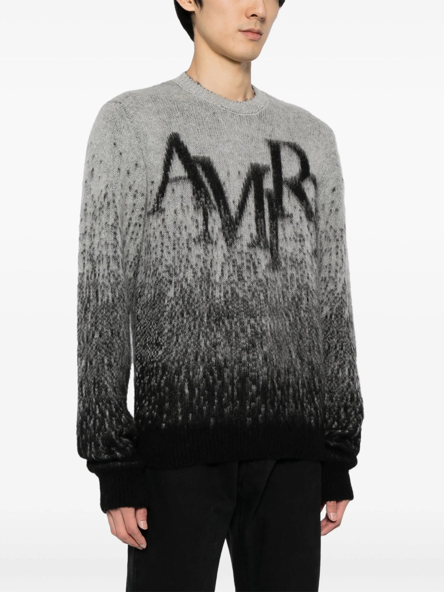 crew-neck intarsia-knit logo jumper