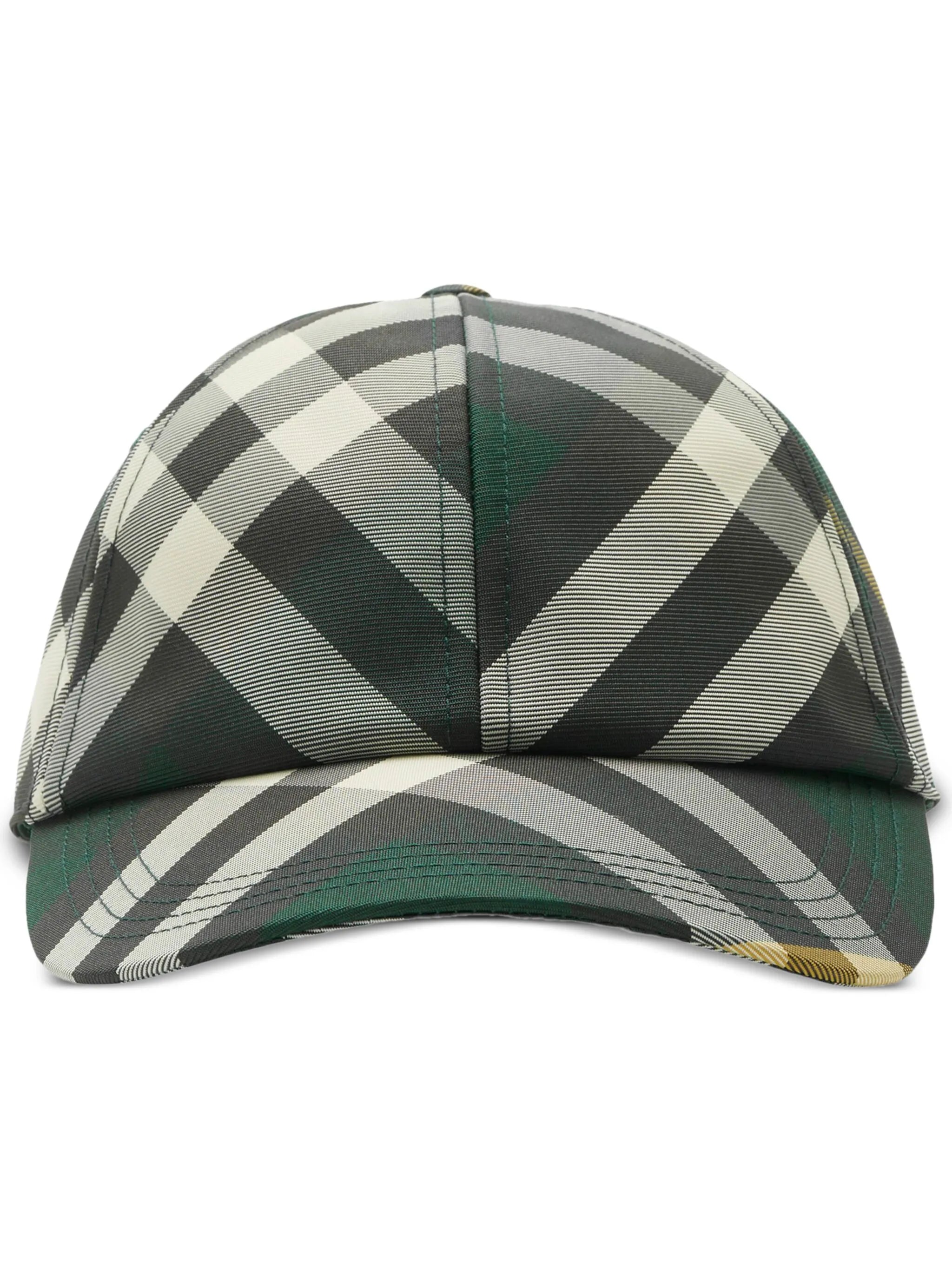 check-pattern baseball cap