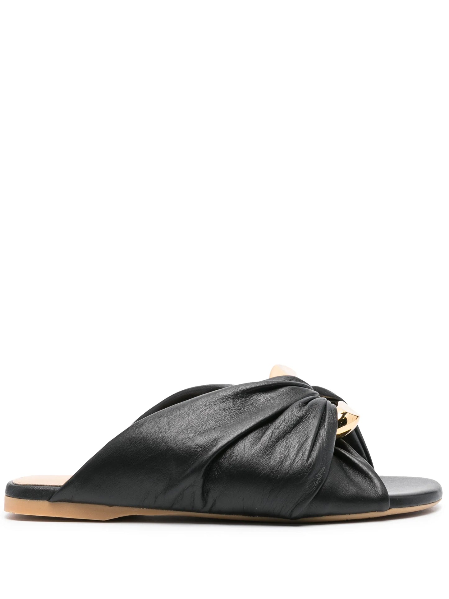 Corner leather flats