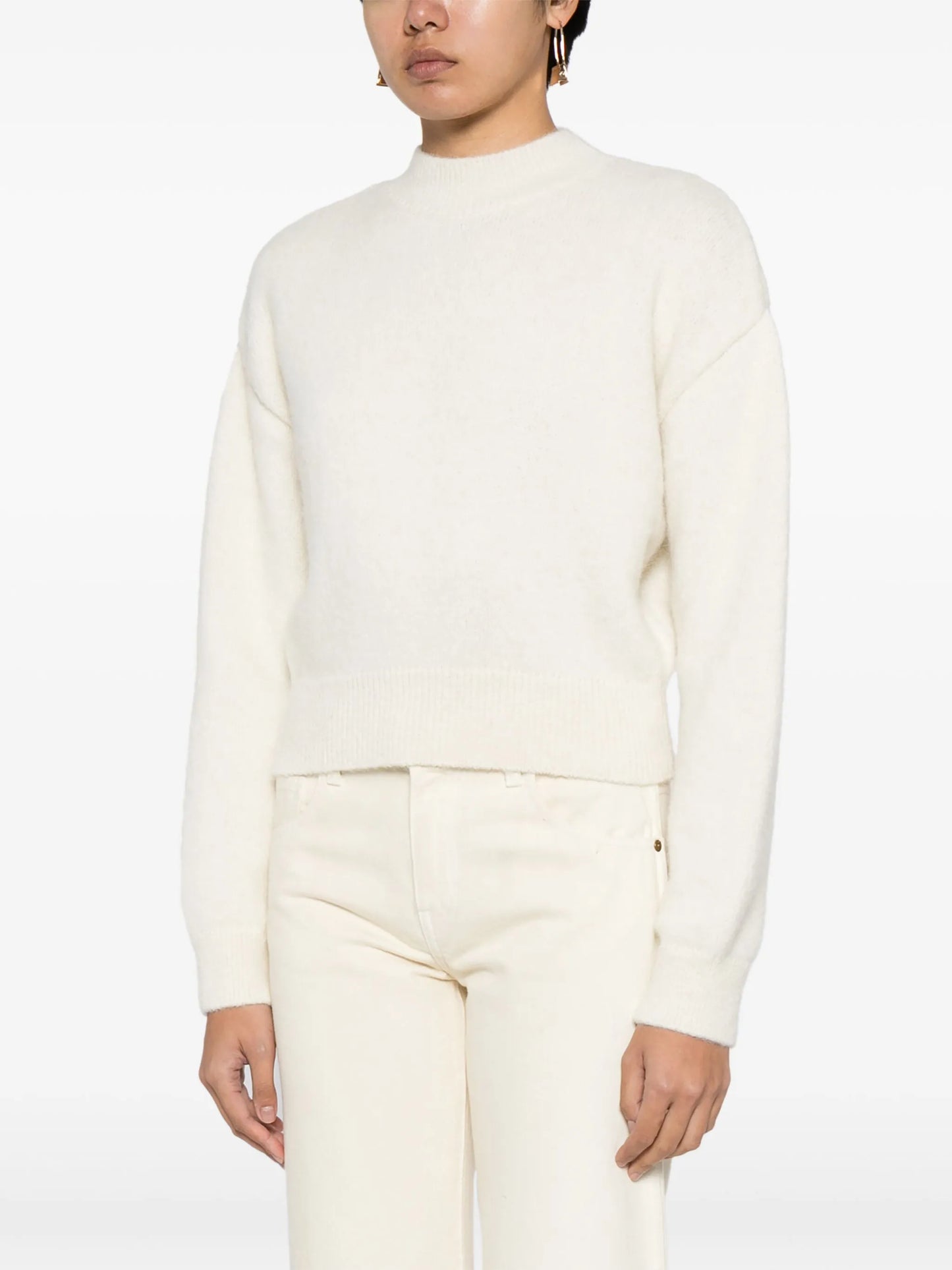 logo-intarsia brushed-knit sweater