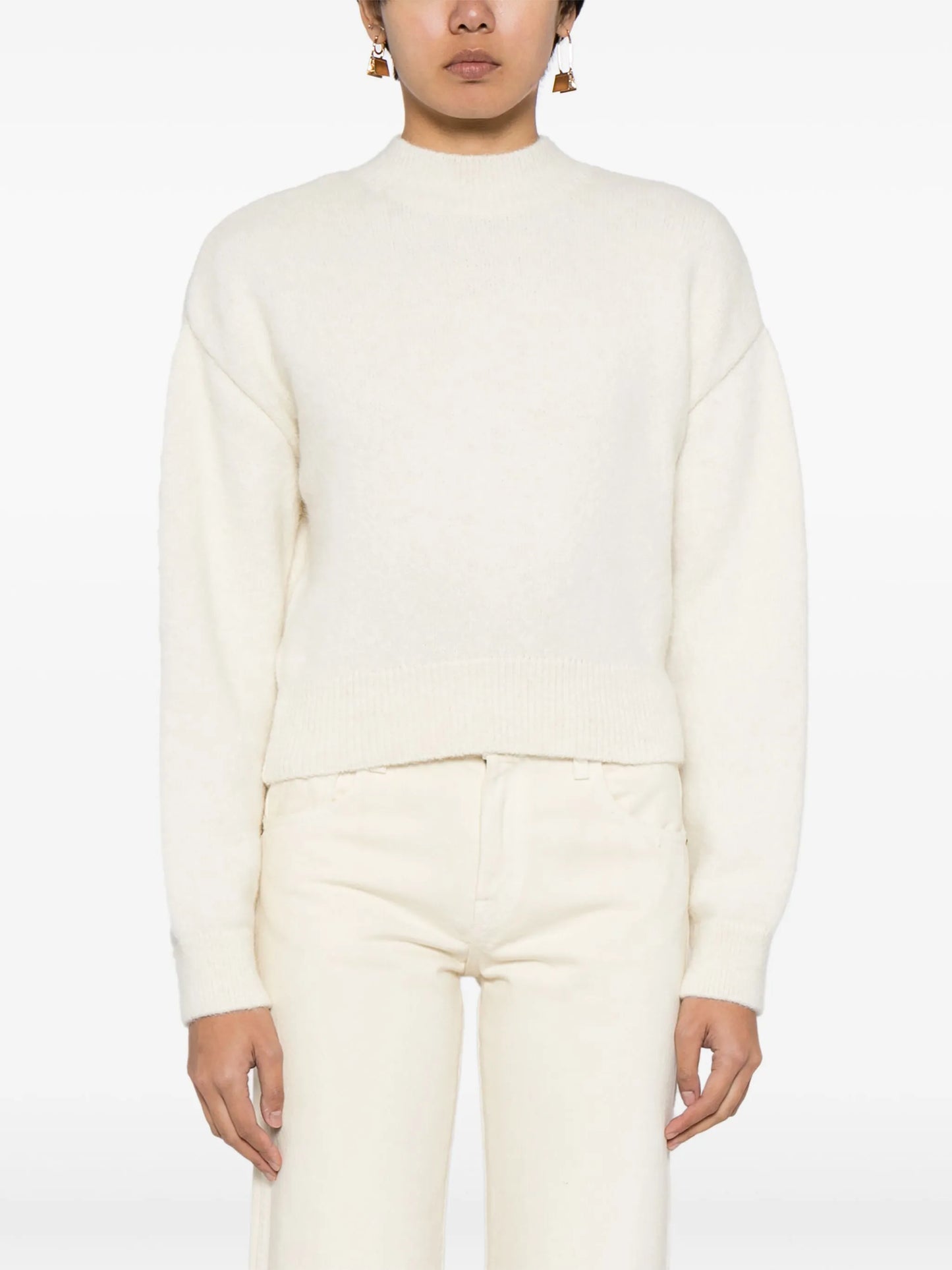 logo-intarsia brushed-knit sweater