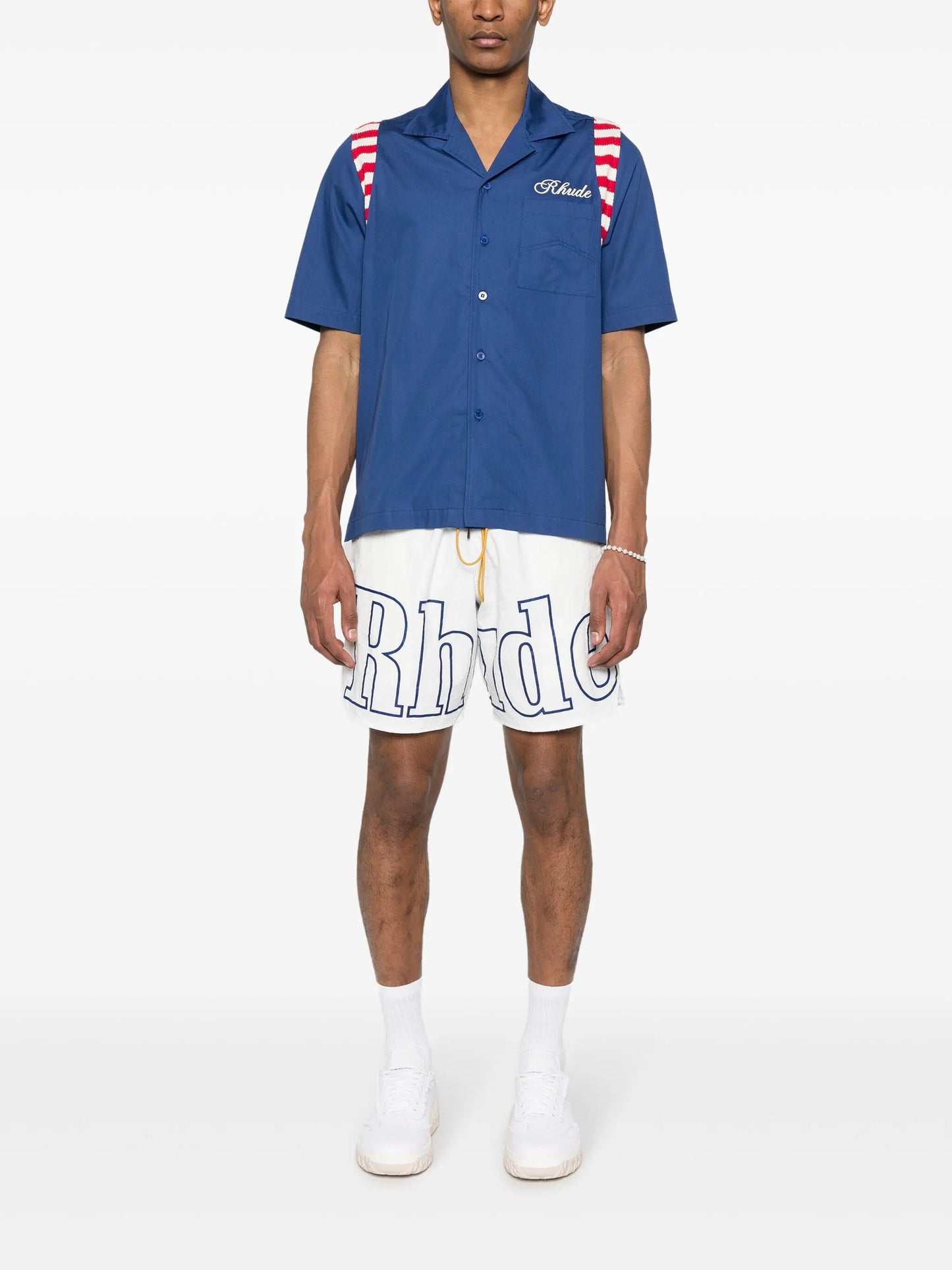 logo-print track shorts