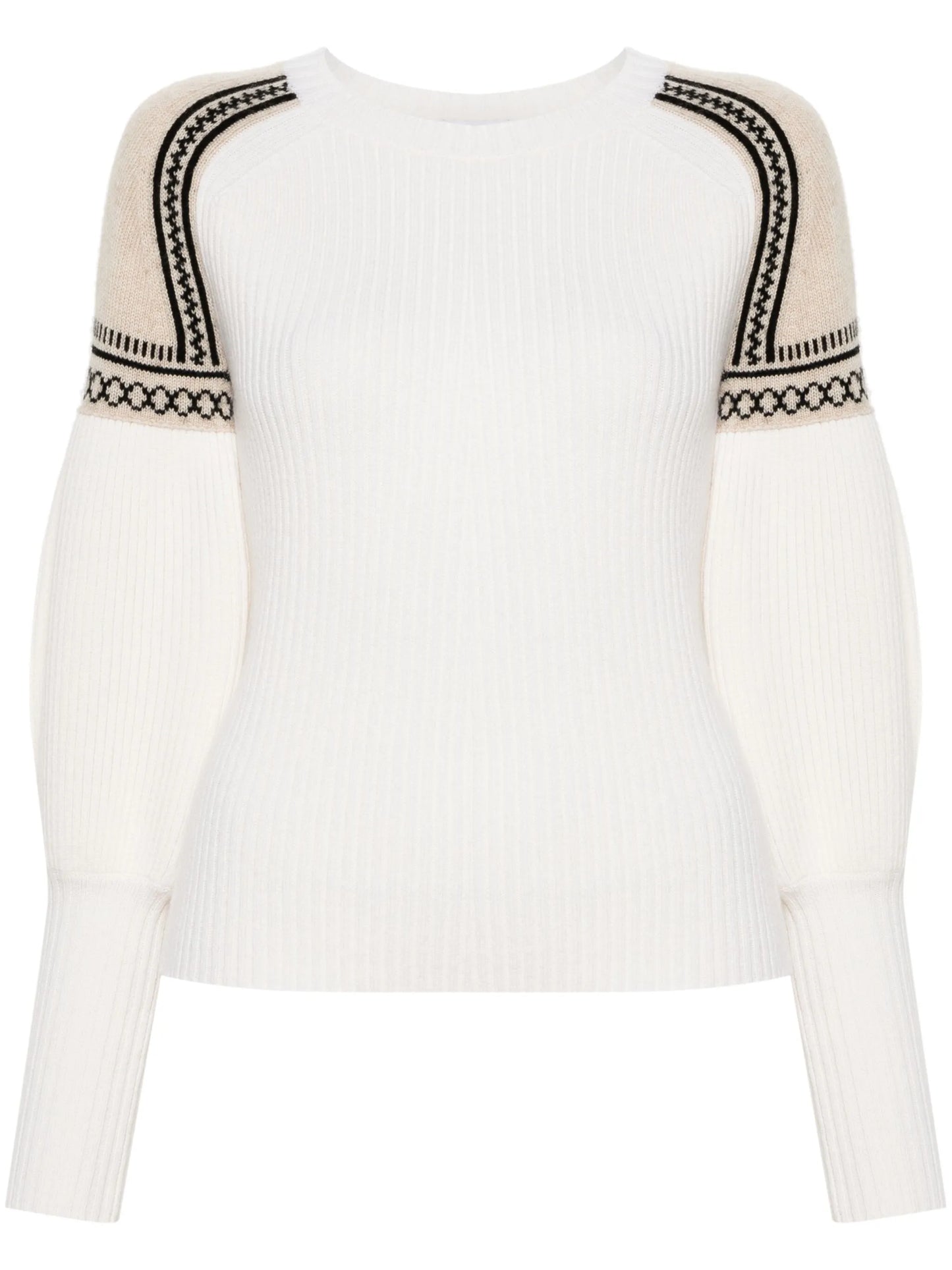 ribbed-knit panelled jumper