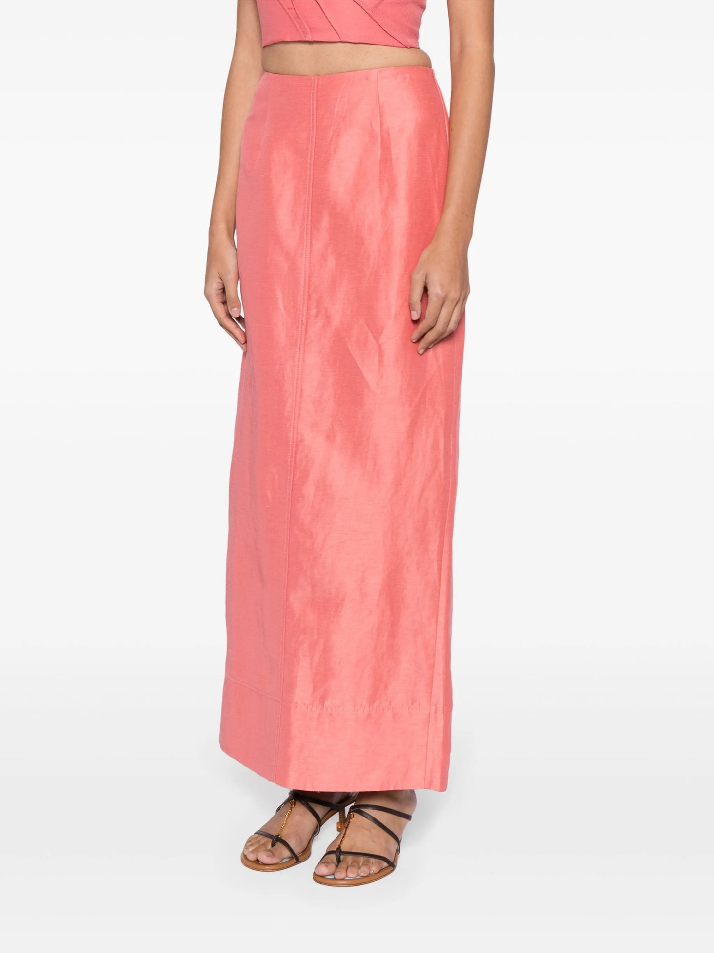 Mary linen-blend maxi skirt