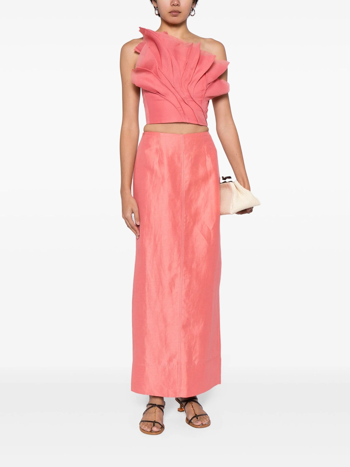 Mary linen-blend maxi skirt