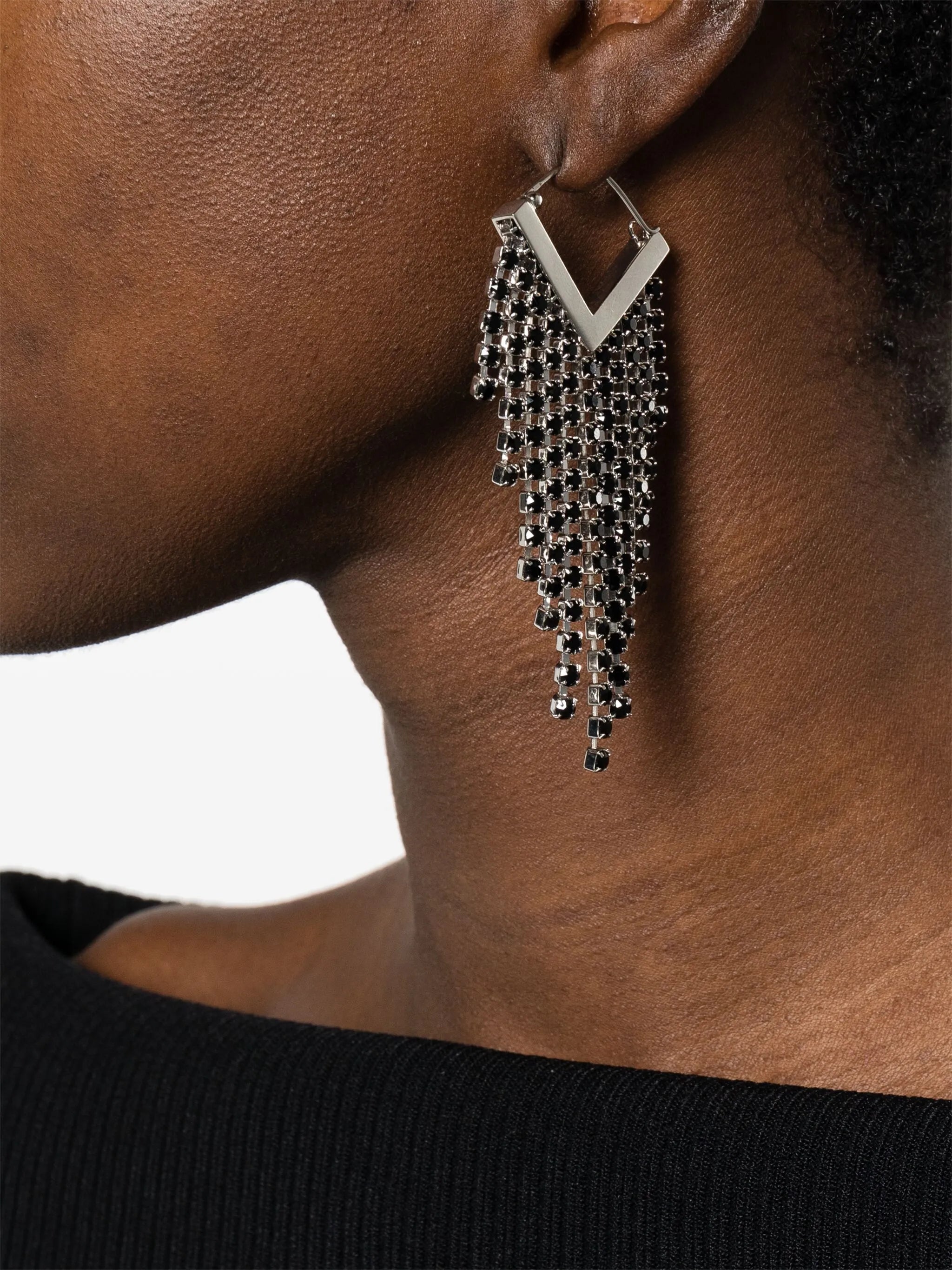 Melting crystal drop earrings