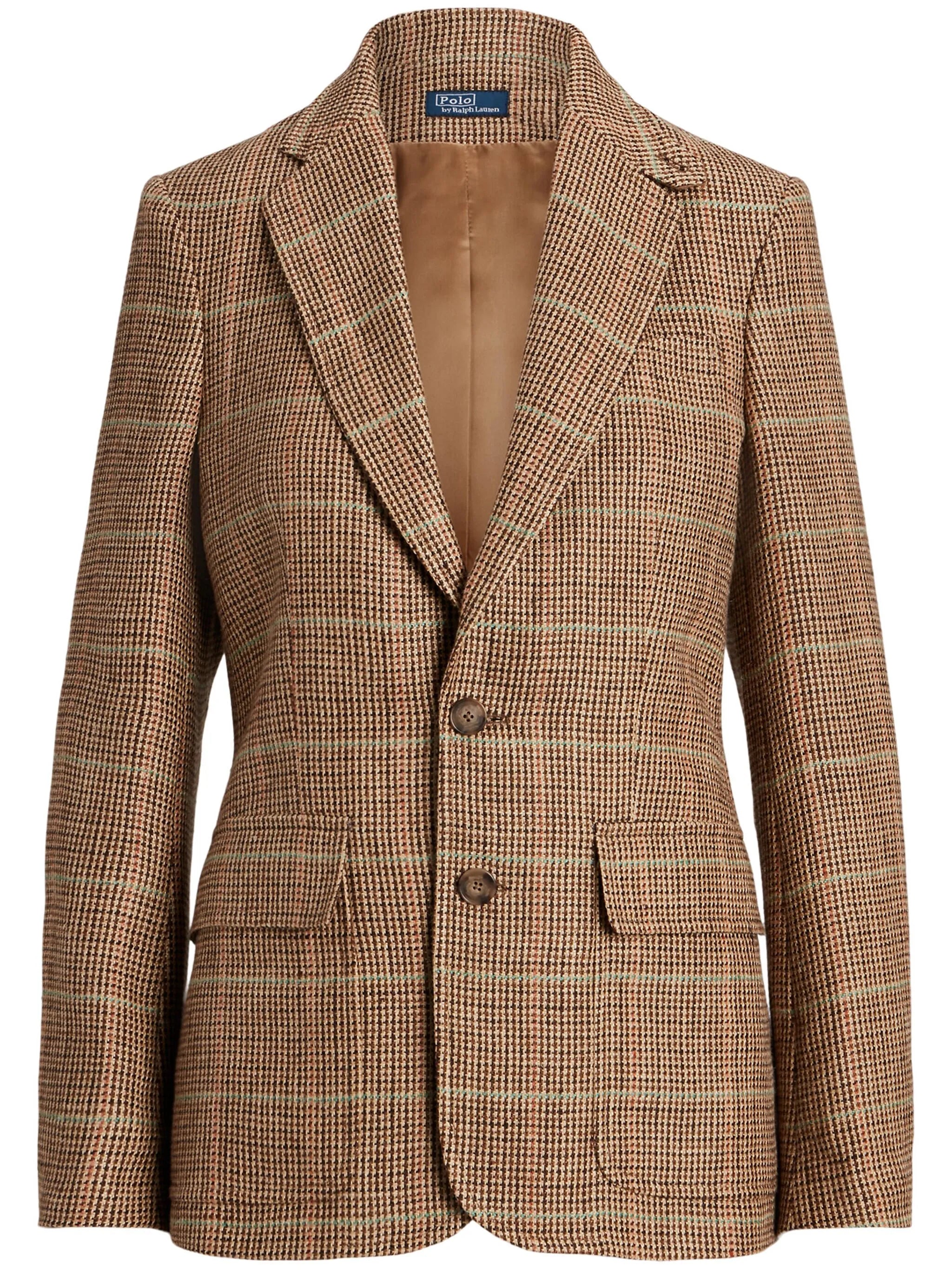 checked single-breasted blazer