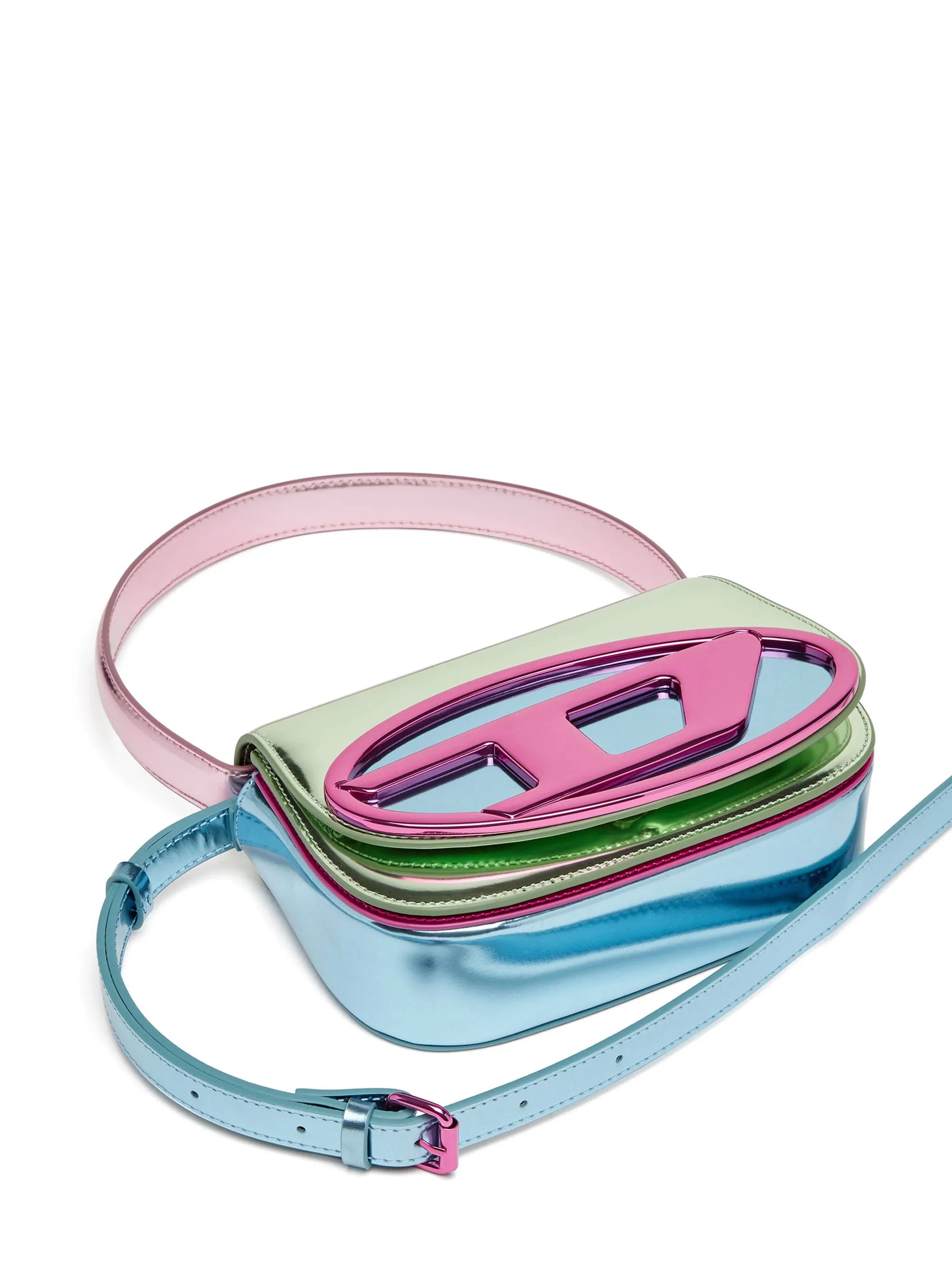 1DR mirrored-finish shoulder bag