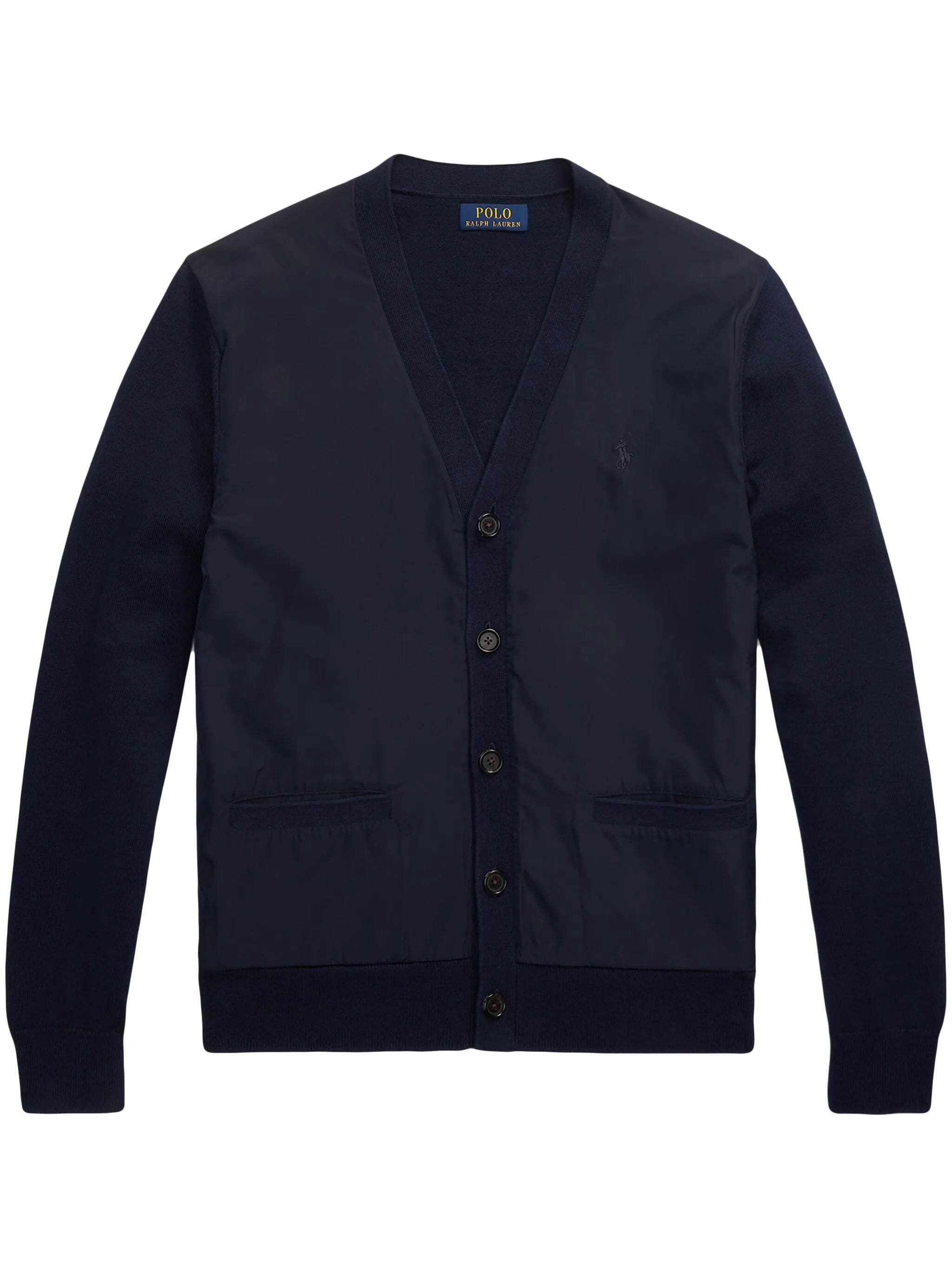 contrast-panel cardigan