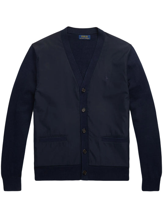 contrast-panel cardigan