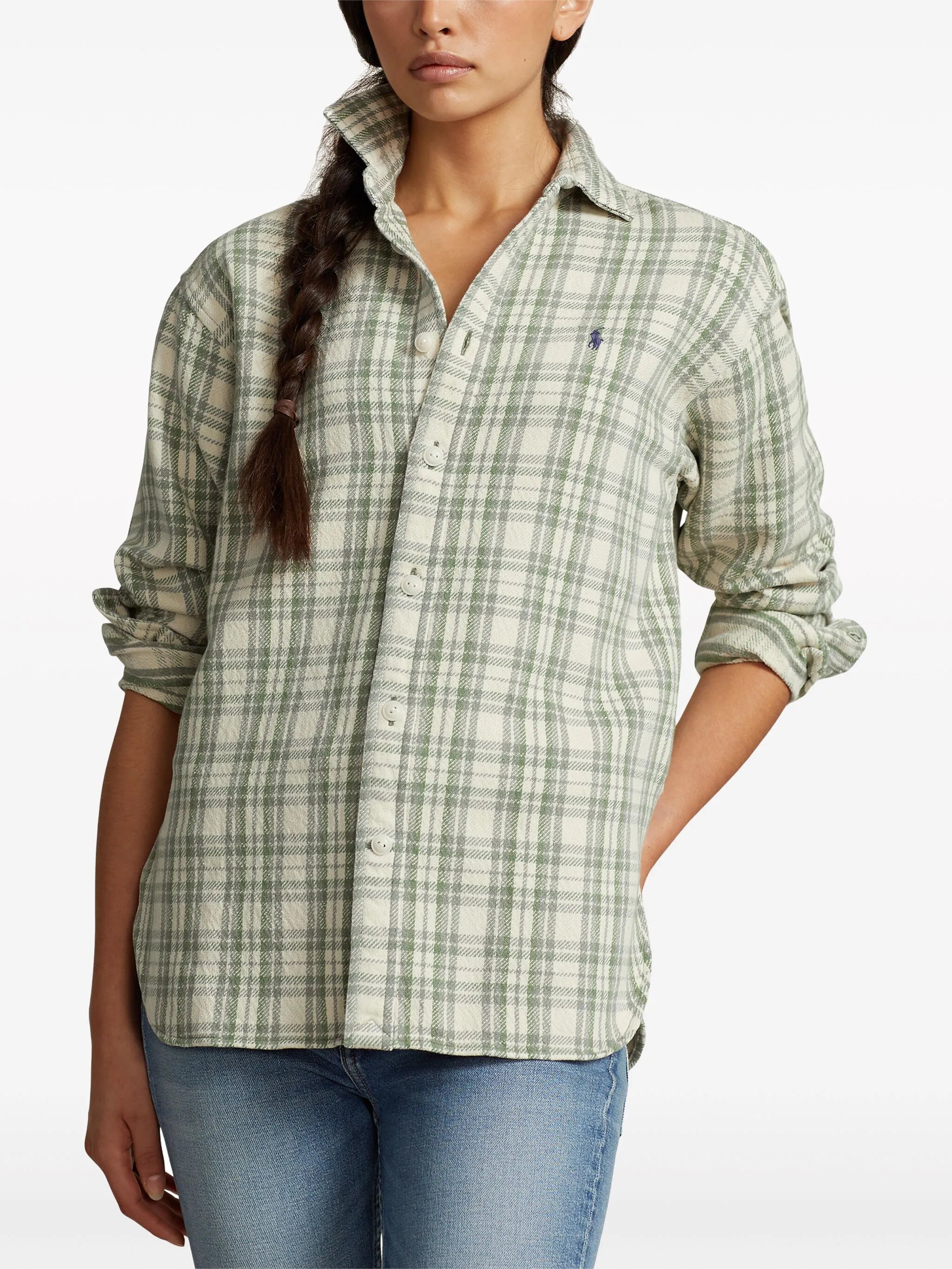 Polo Pony embroidered plaid shirt