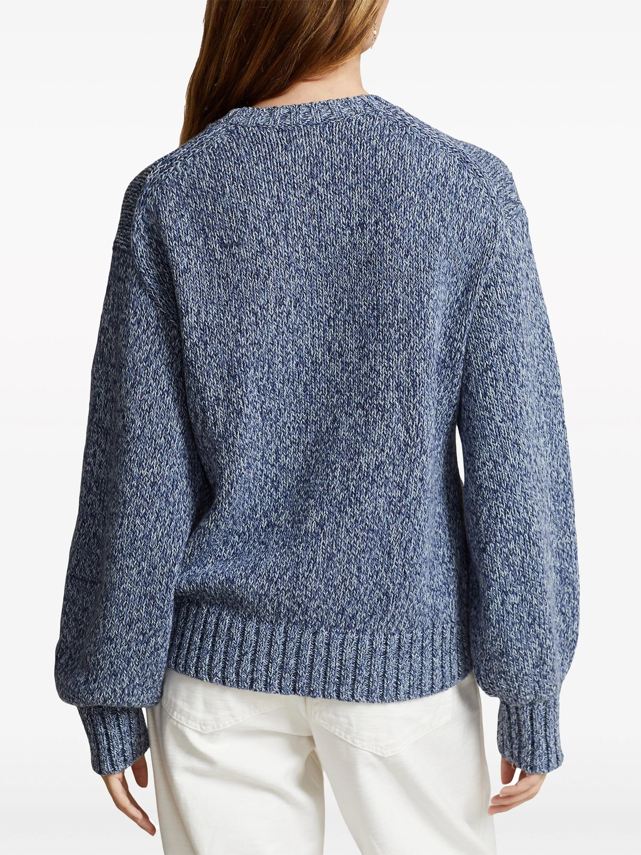logo-intarsia mélange sweatshirt