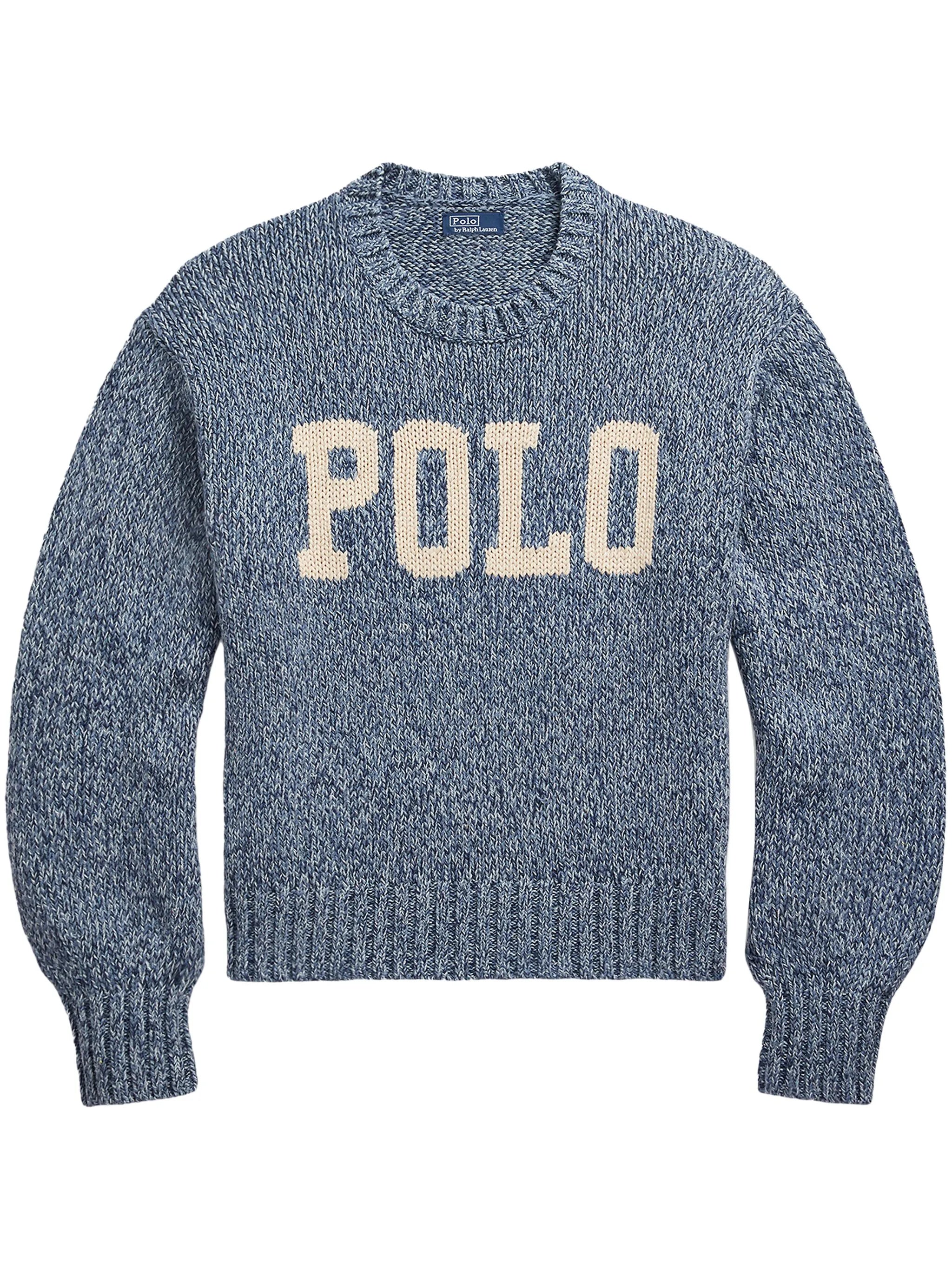 logo-intarsia mélange sweatshirt