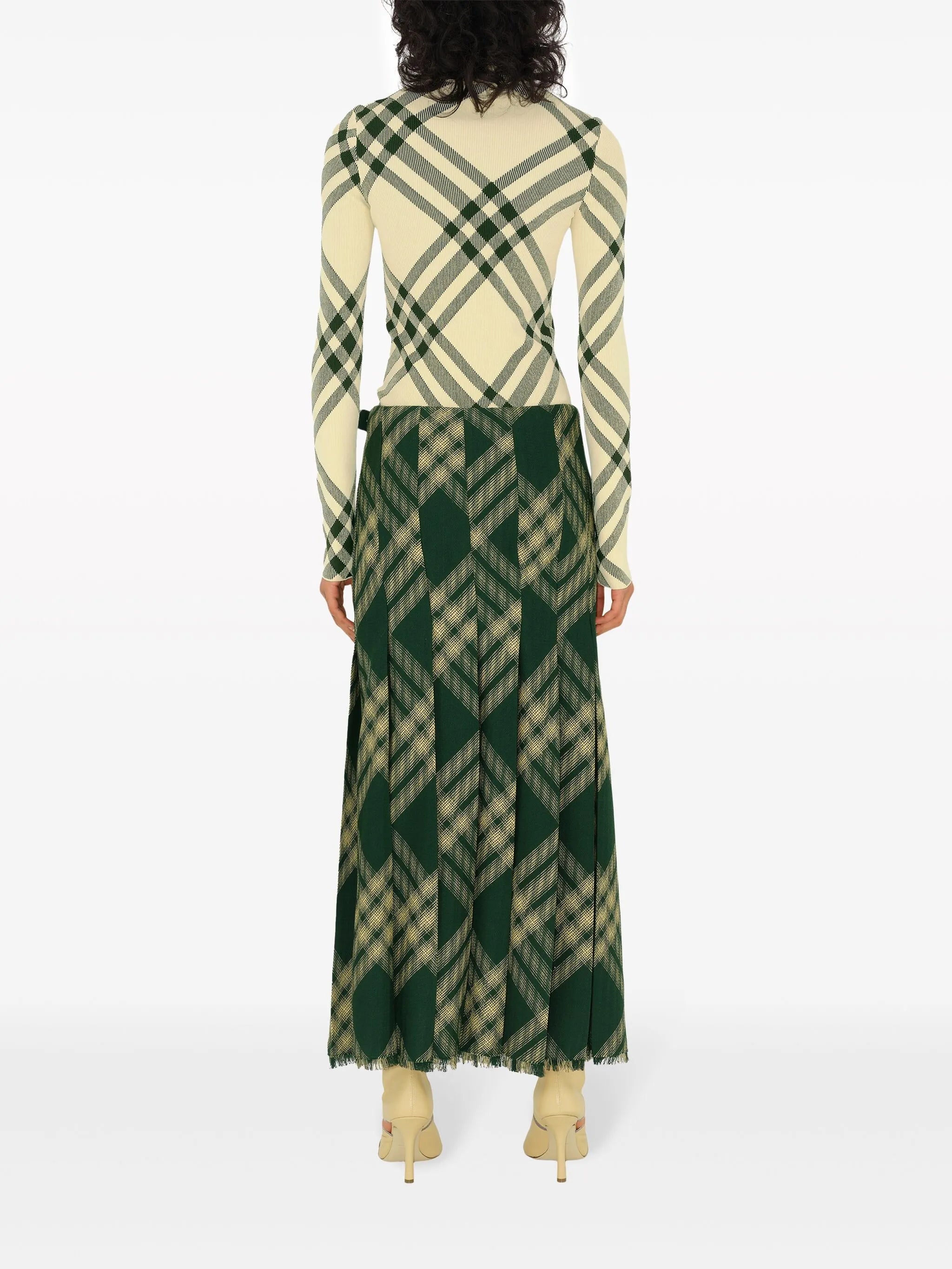 check-pattern high-neck jumper
