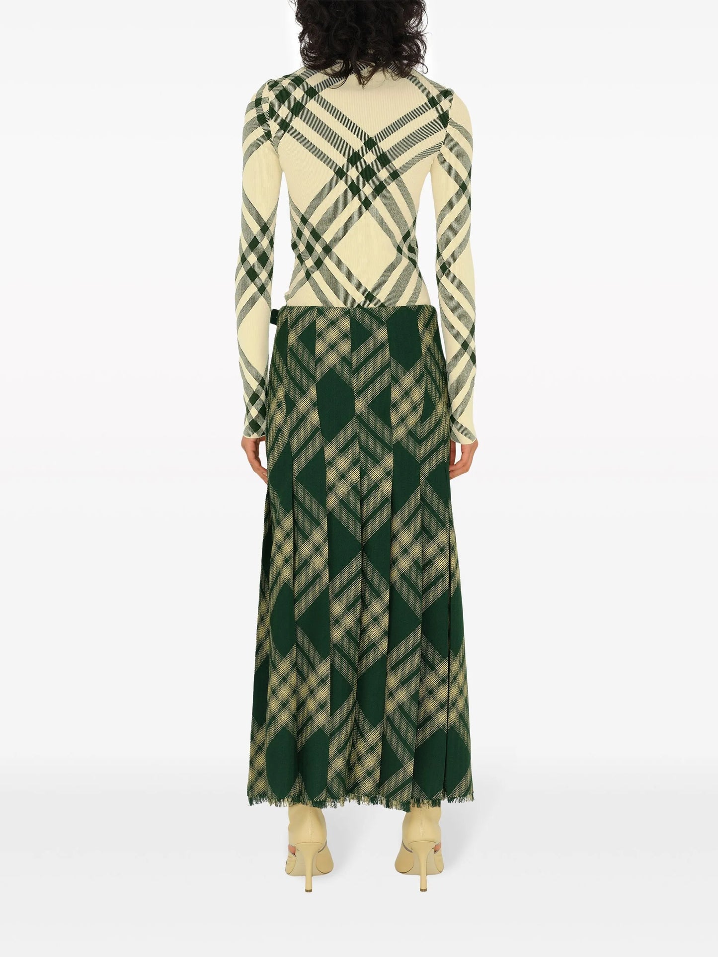 check-pattern high-neck jumper