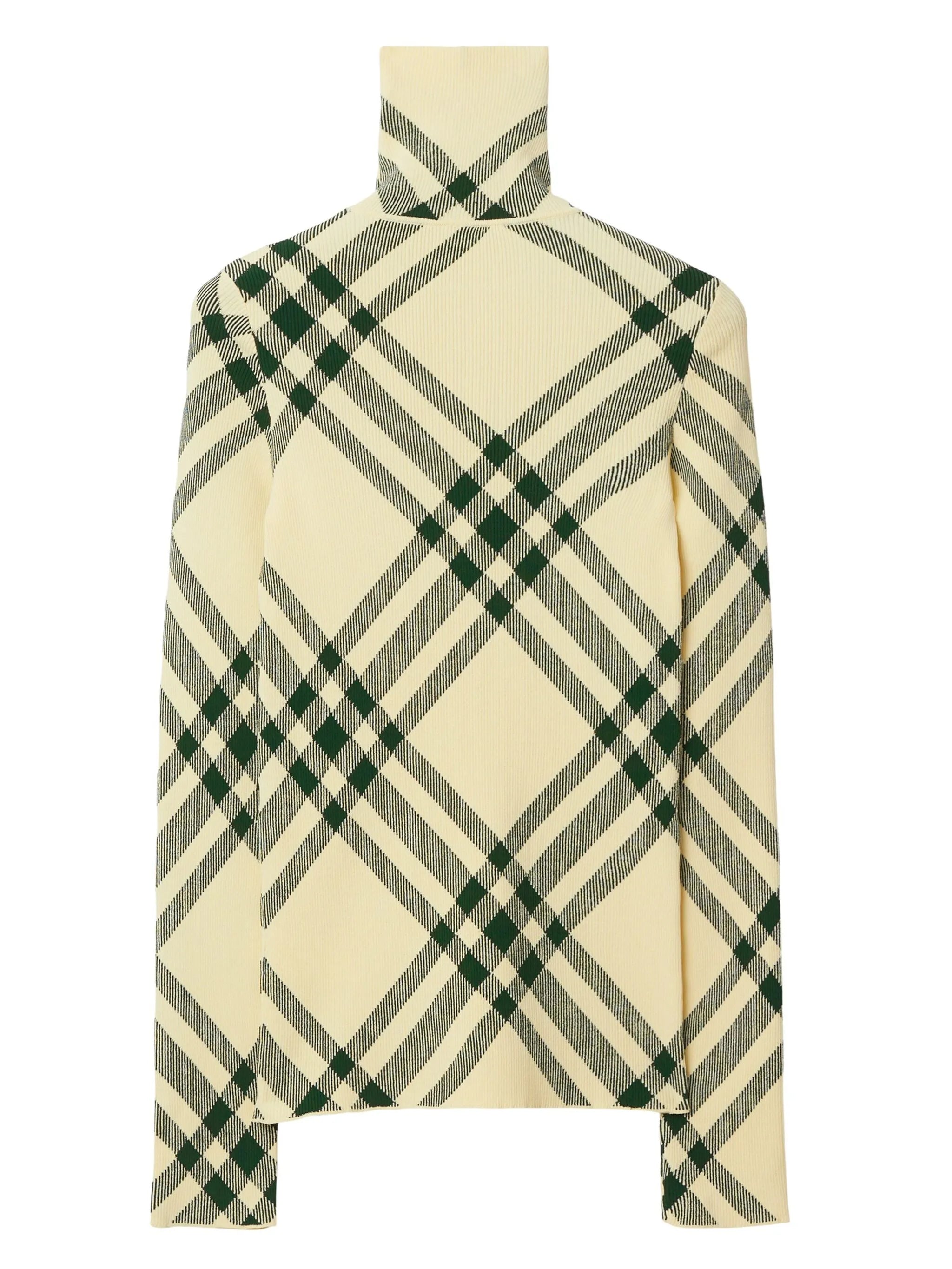 check-pattern high-neck jumper