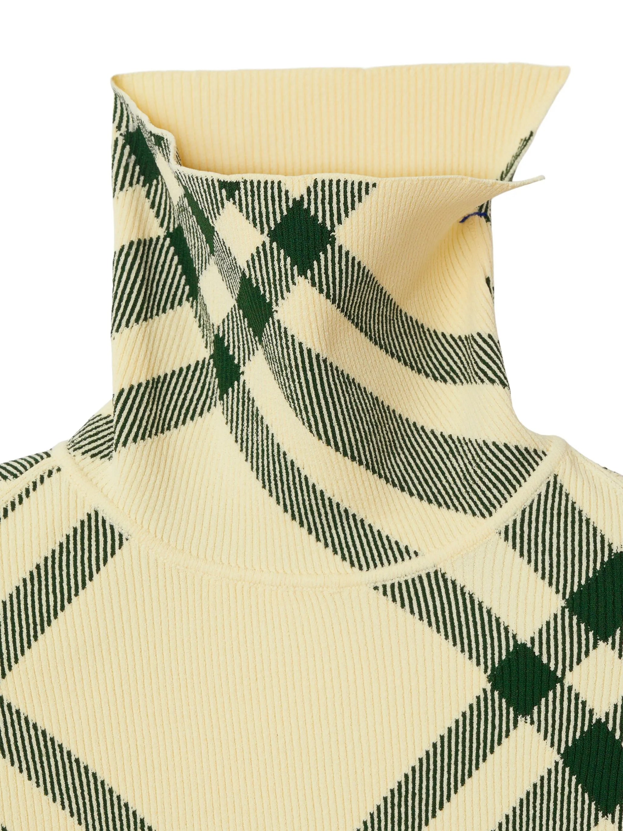 check-pattern high-neck jumper