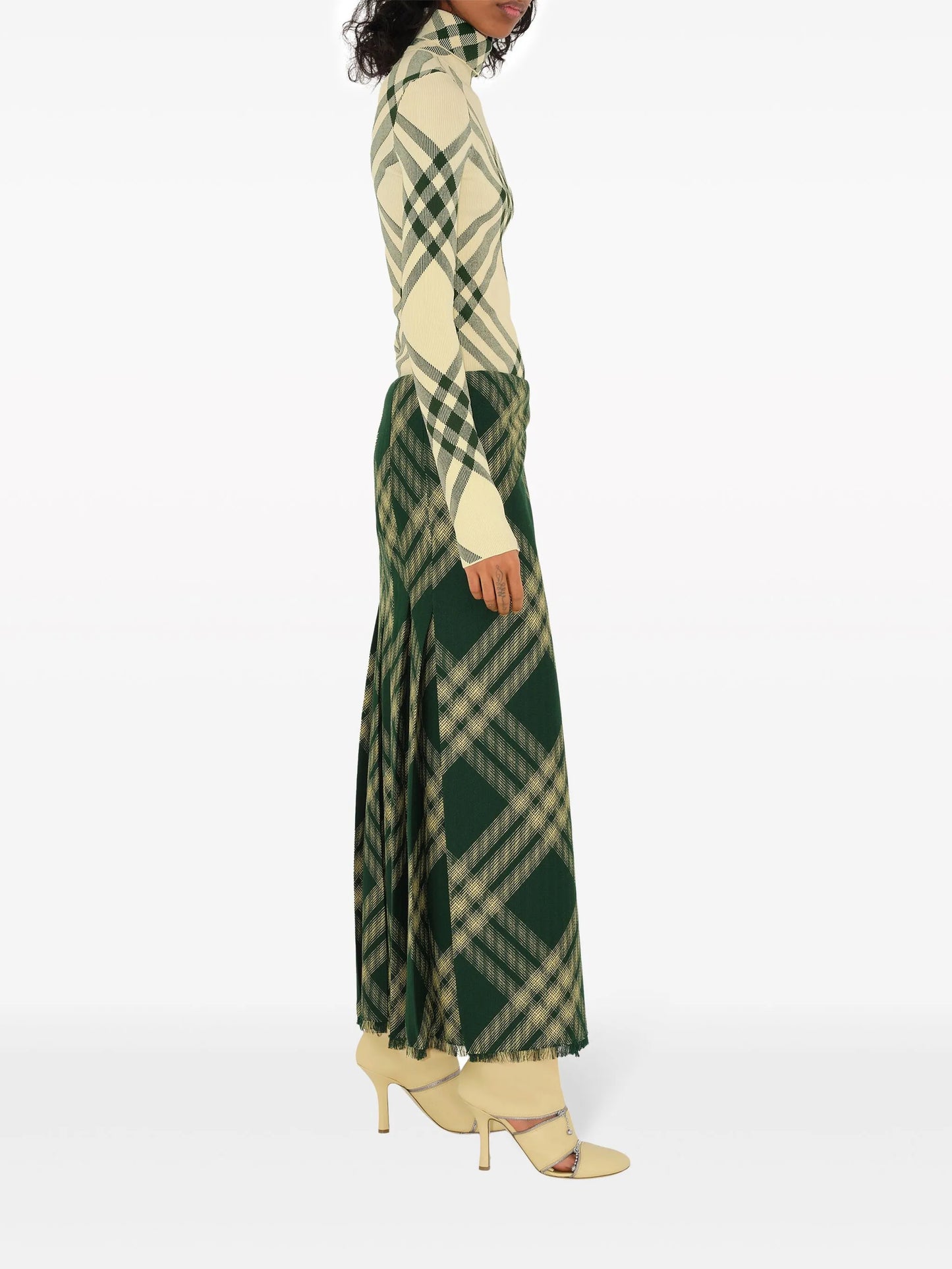check-pattern high-neck jumper