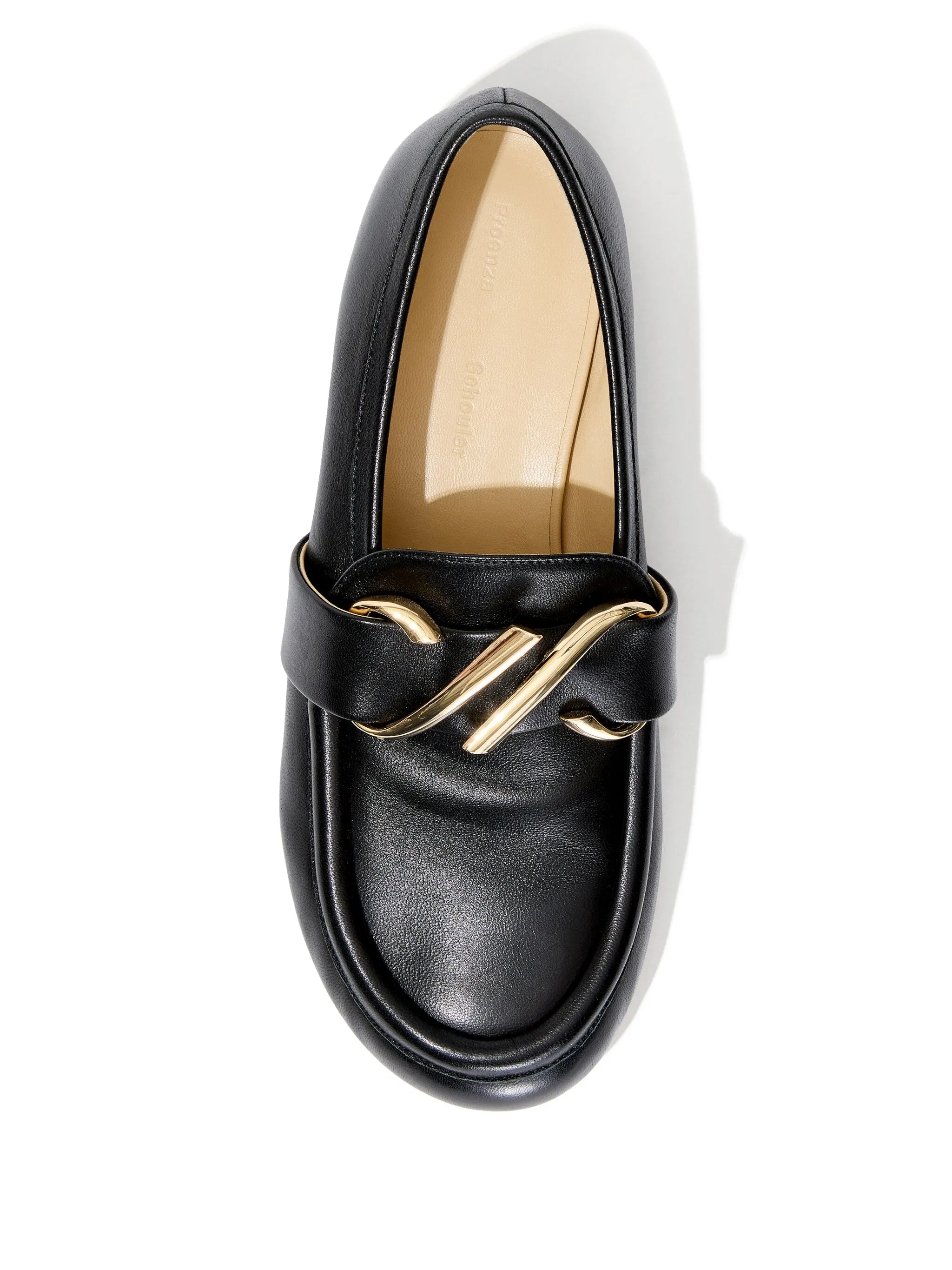 monogram-plaque leather loafers